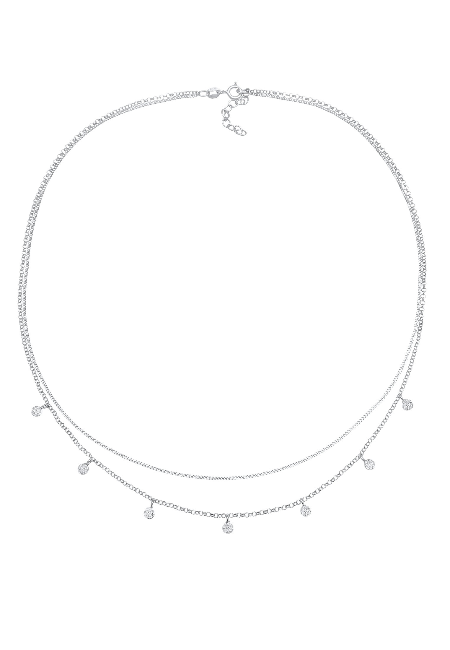 Elli Silberkette »Halskette Layer Basic Mini Disc Plättchen 925 Silber«