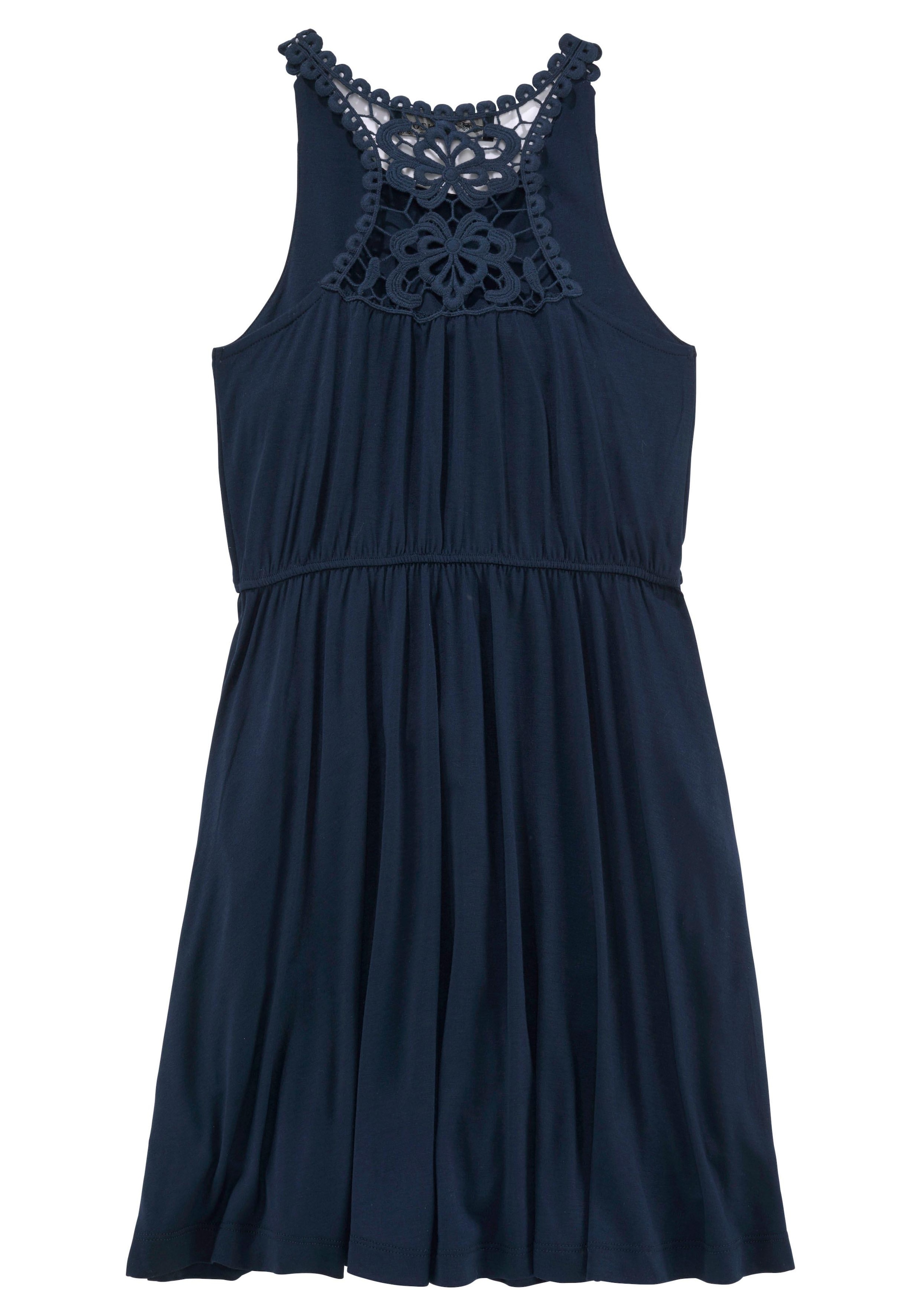 KIDSWORLD Jerseykleid », Viskosekleid für Mädchen«, kniefrei, romantisch, aus Viskose, breite Träger