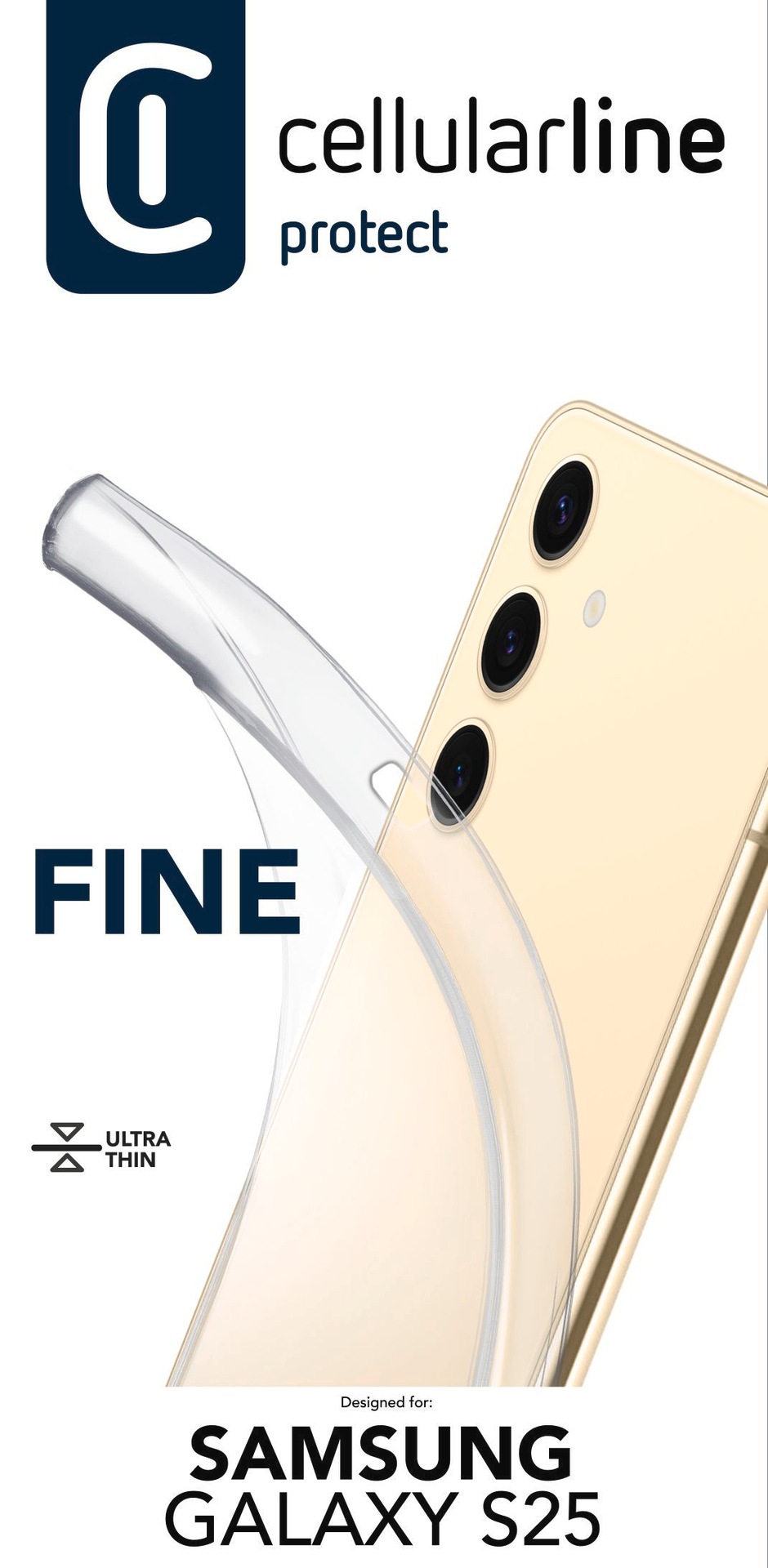Cellularline Handyhülle »Fine Case für Samsung Galaxy S25«, Backcover, Schutzhülle, Handyschutzhülle, Case, Schutzcase, stoßfest