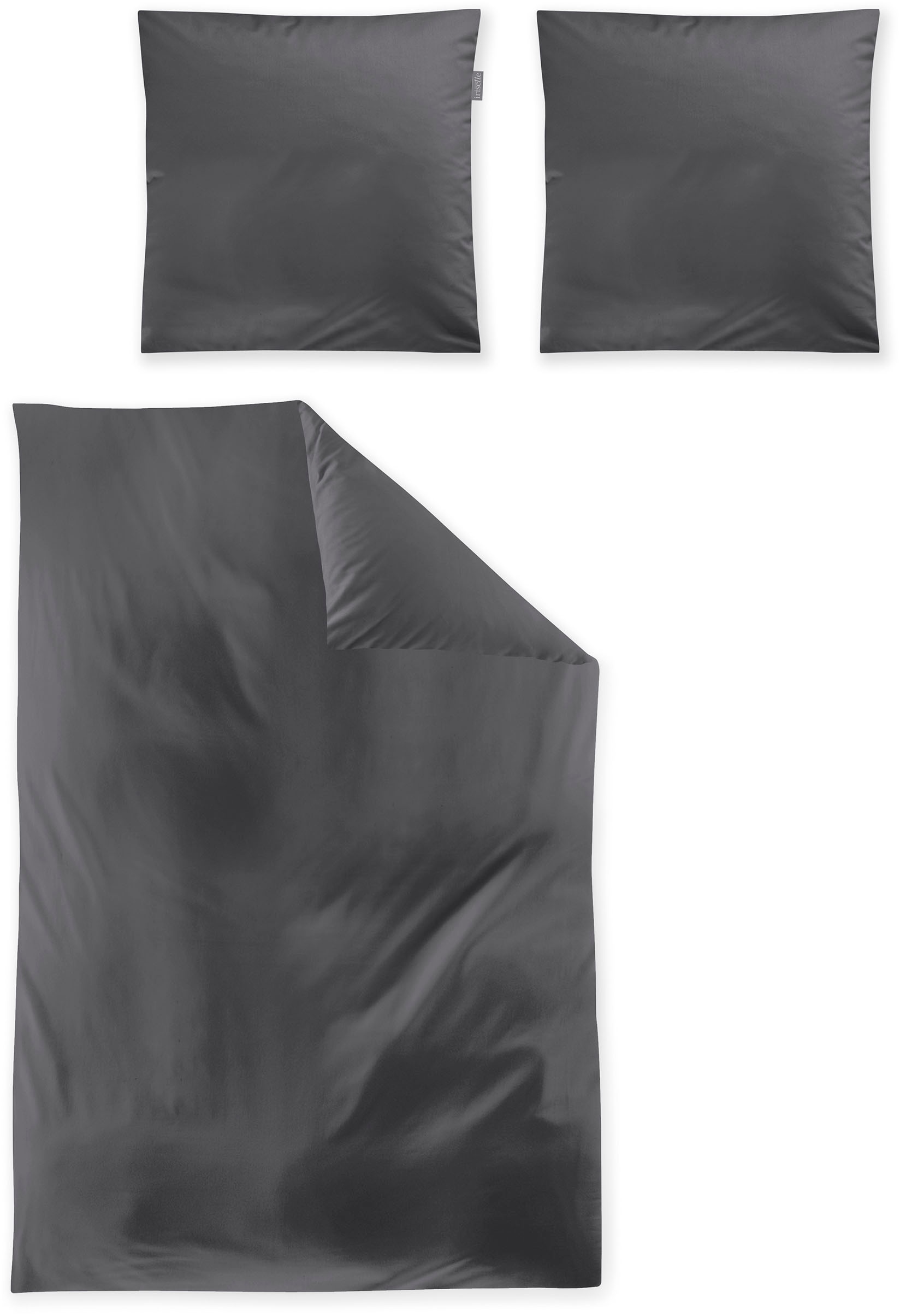 Irisette Bettwäsche »Premium Satin Bettwäsche Paris«, hochwertige Uni Premium Bettwäsche mit Reißverschluss, 100% Baumwolle