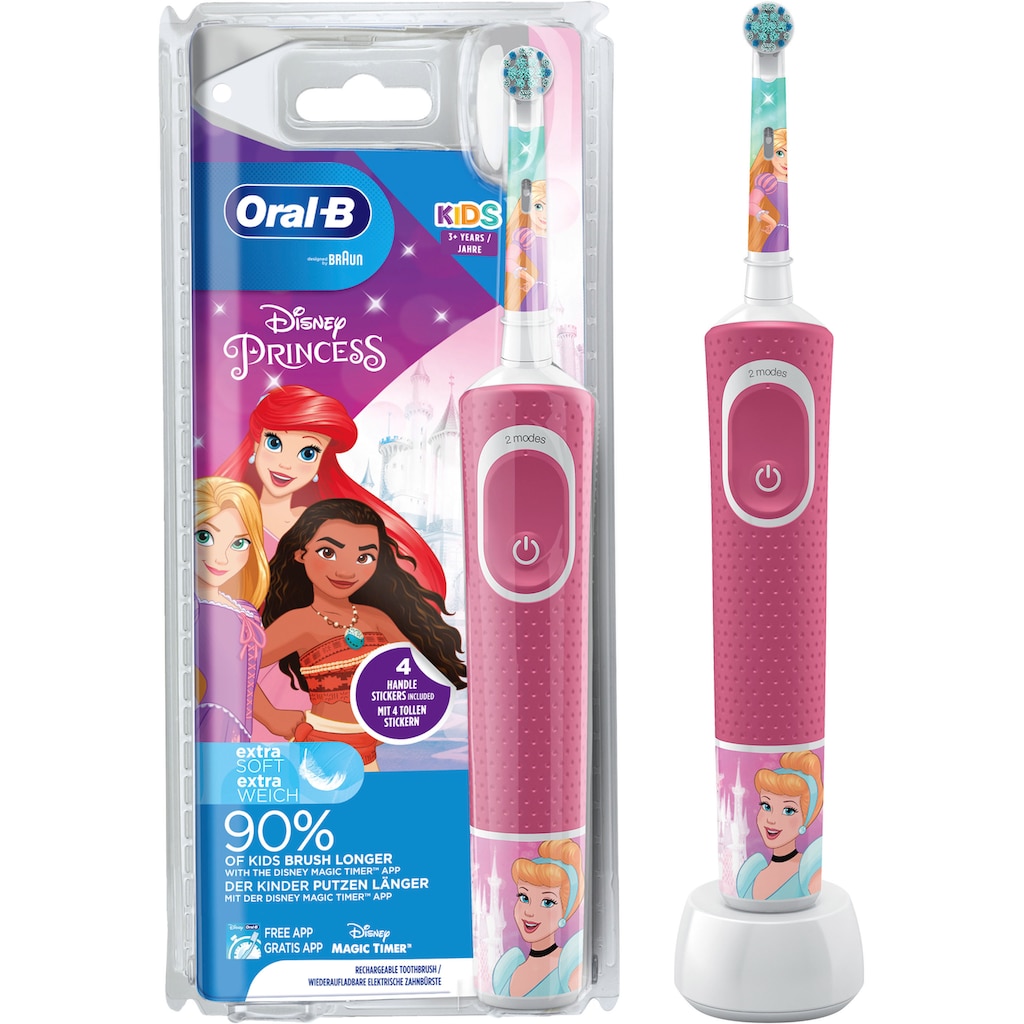 Oral-B Elektrische Kinderzahnbürste »Disney Princess«, 1 St. Aufsteckbürsten