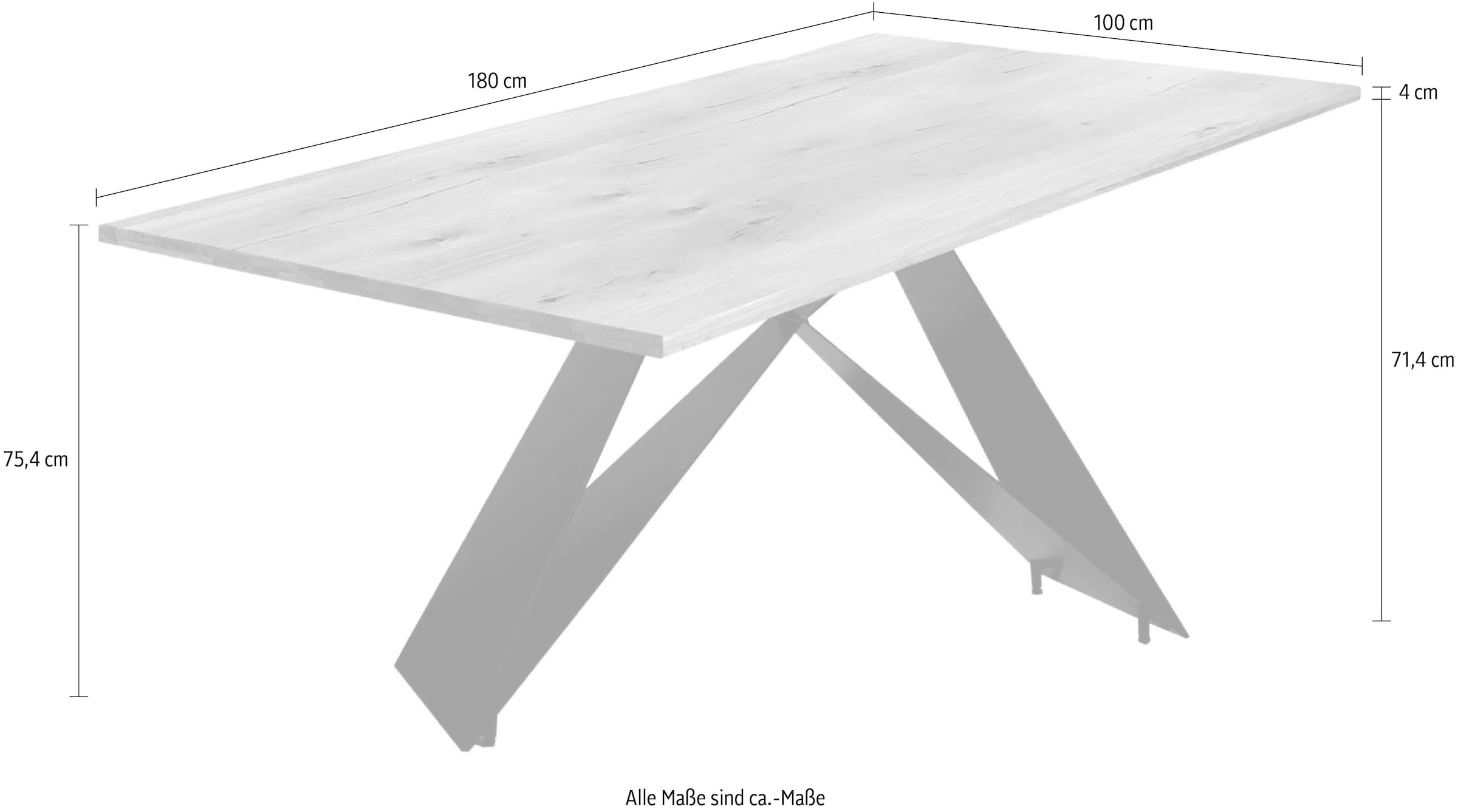 SIT Esstisch 1 Stk. tlg. Wildeiche massiv geölt