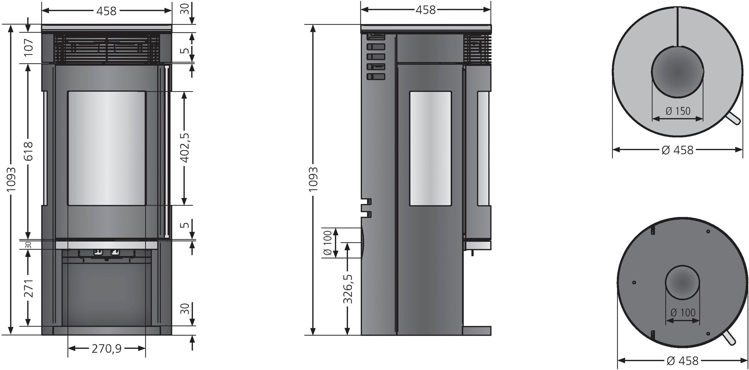 Oranier Kaminofen »»Rota Tre 2.0««
