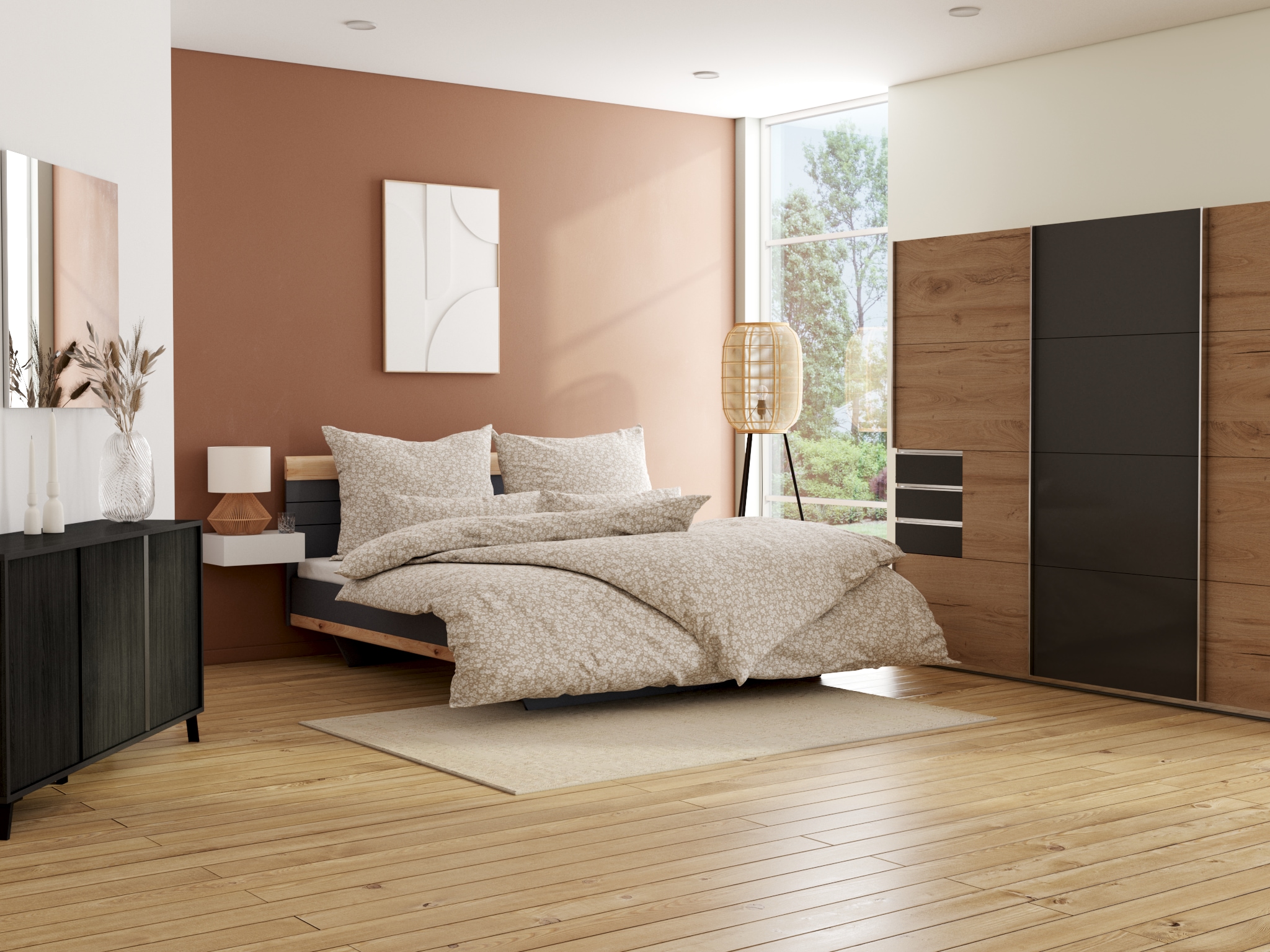 Wimex Schwebetürenschrank »Saigon, Kleiderschrank mit Schiebetür« mit Glaselementen, 3 Türen, 270cm breit