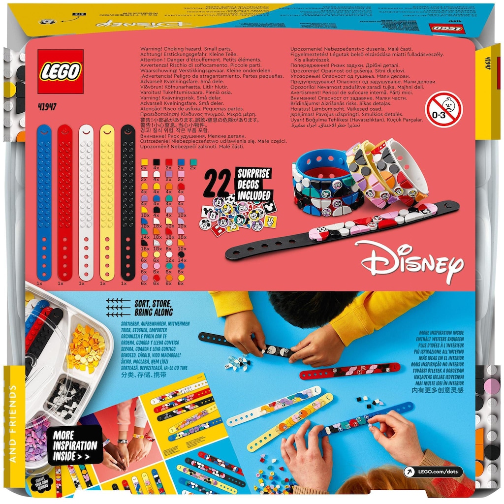 LEGO® Konstruktionsspielsteine »Mickys Armband-Kreativset (41947), LEGO® DOTS«, (349 St.)