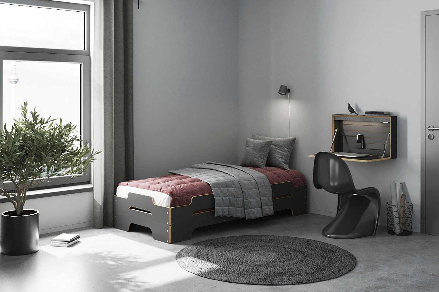 Müller SMALL LIVING Stapelbett »STAPELLIEGE Klassik (eine Liege)«, Gestellhöhe: 23,5 cm, ausgezeichnet mit dem German Design Award - 2019