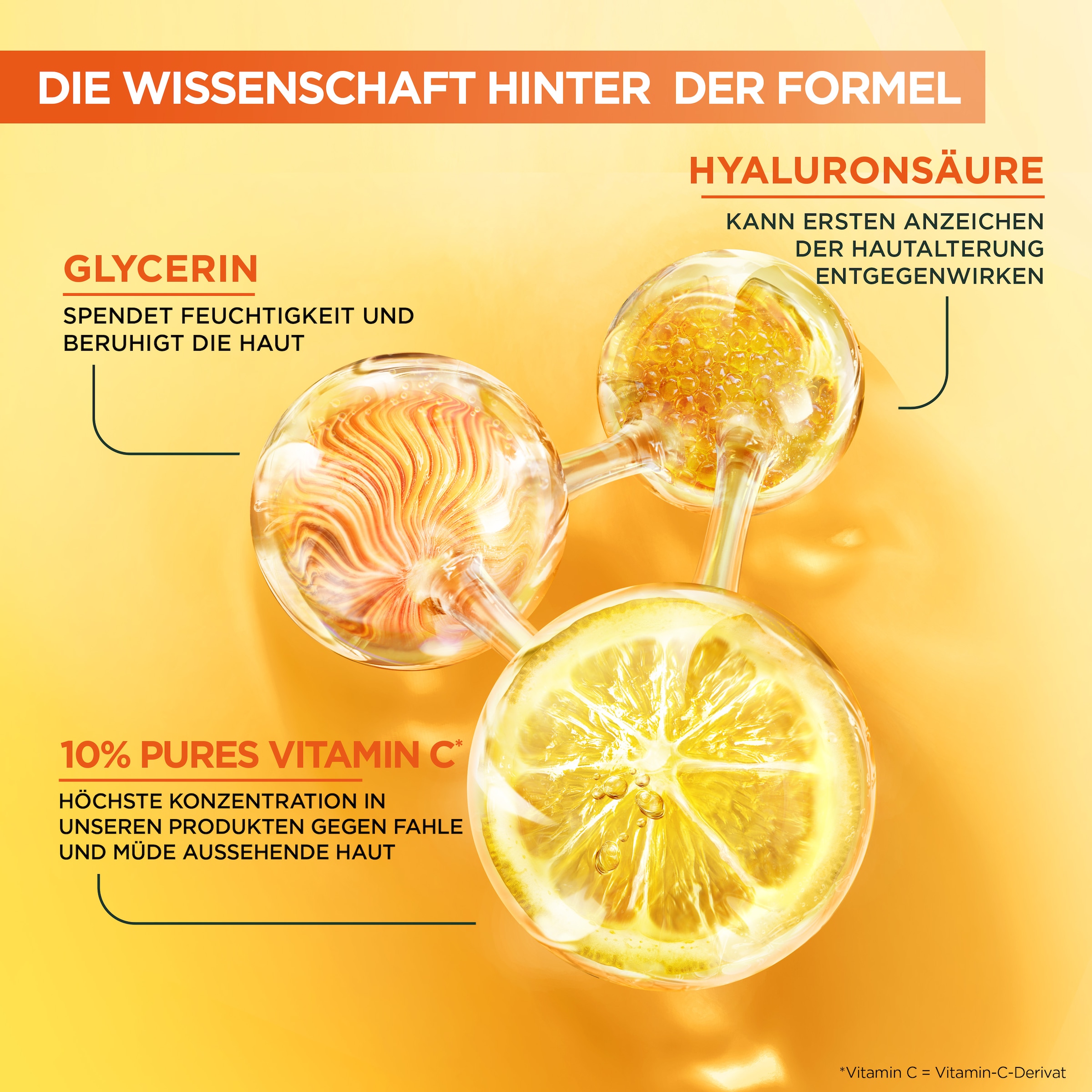 GARNIER Gesichtsserum »VITAMIN C GLOW BOOSTER NACHTSERUM« mit Hyaluronsäure