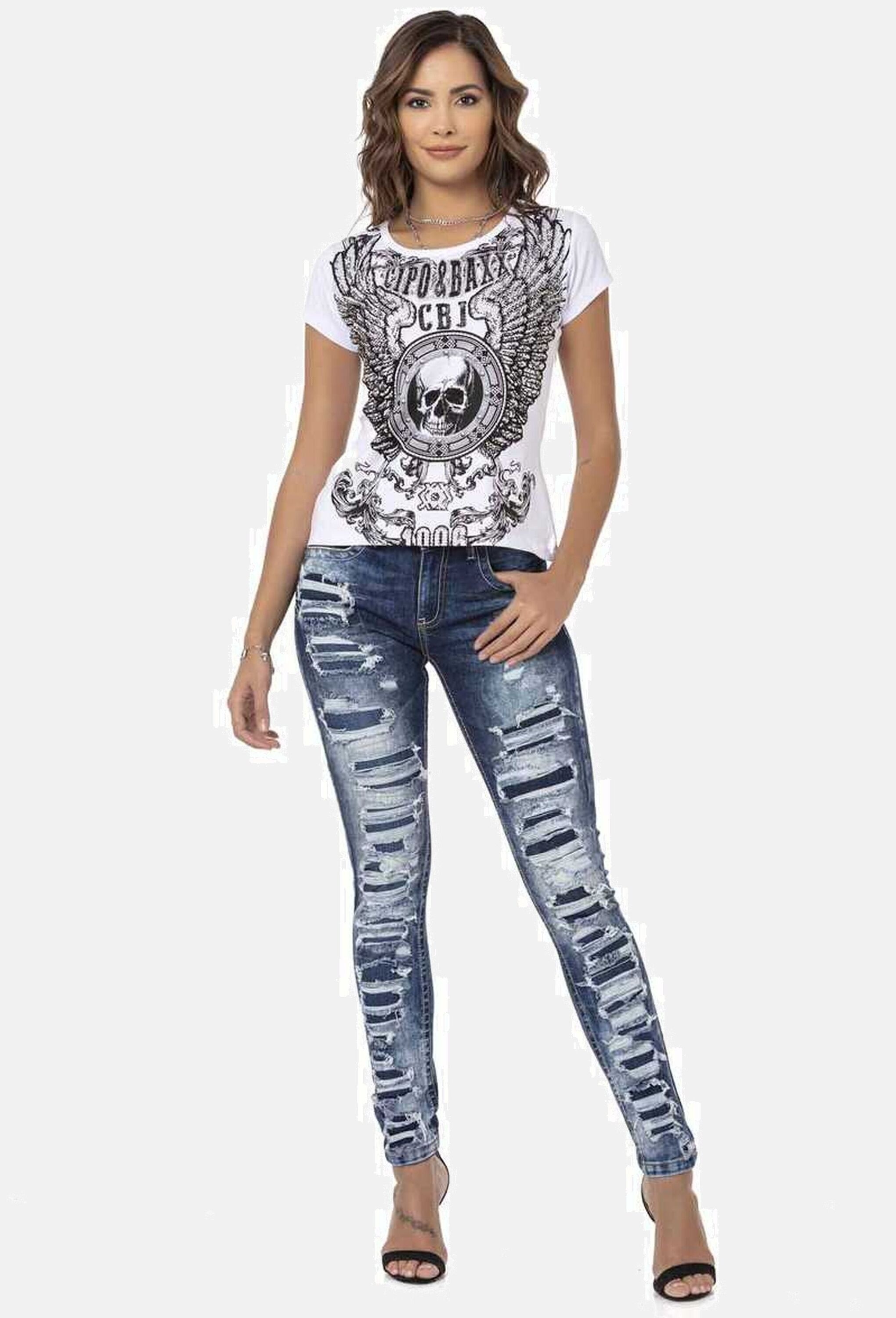 Cipo & Baxx 5-Pocket-Jeans »Cipo & Baxx Jeans« mit coolen Destroyed-Elementen, WD479