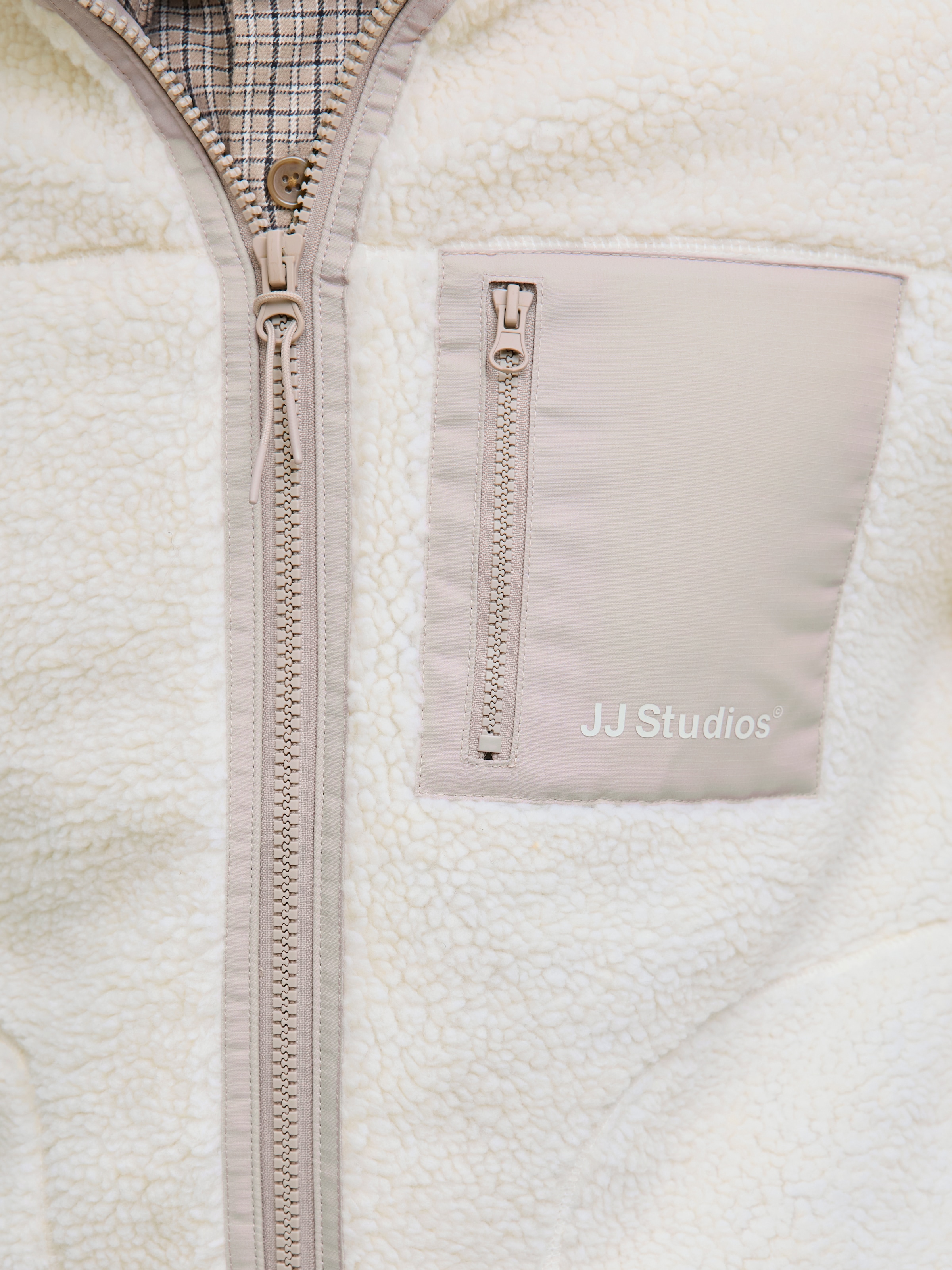Jack & Jones Fleecejacke »JJESOHO TEDDY JACKET NOOS« ohne Kapuze