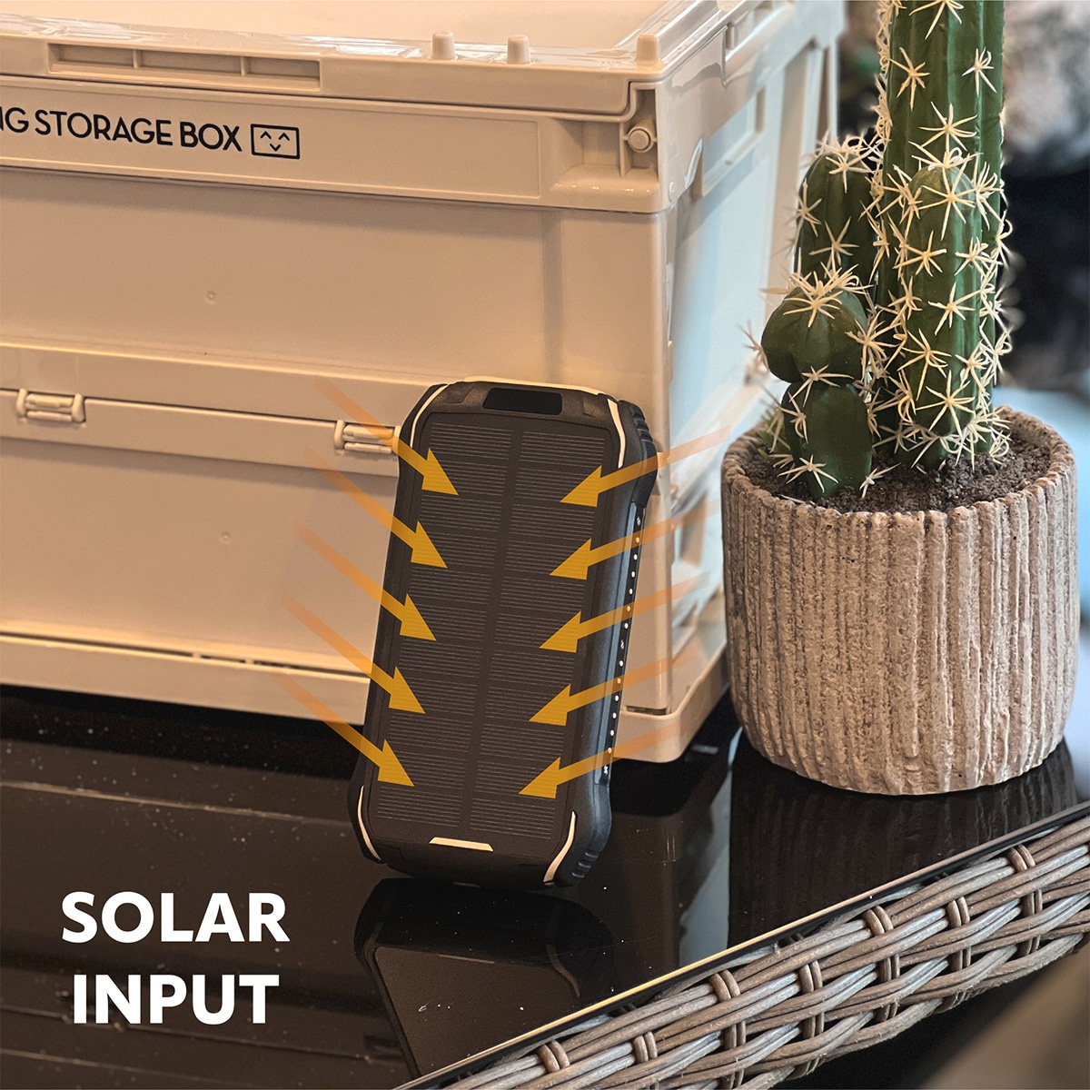 Vinnic Powerbank »SACA PEAK Solar Powerbank 20.000mAh IP65 1xUSB-C, 2xUSB-A«, Vinnic SACA PEAK Solar Powerbank 20.000mAh IP65 1xC 2xA,black