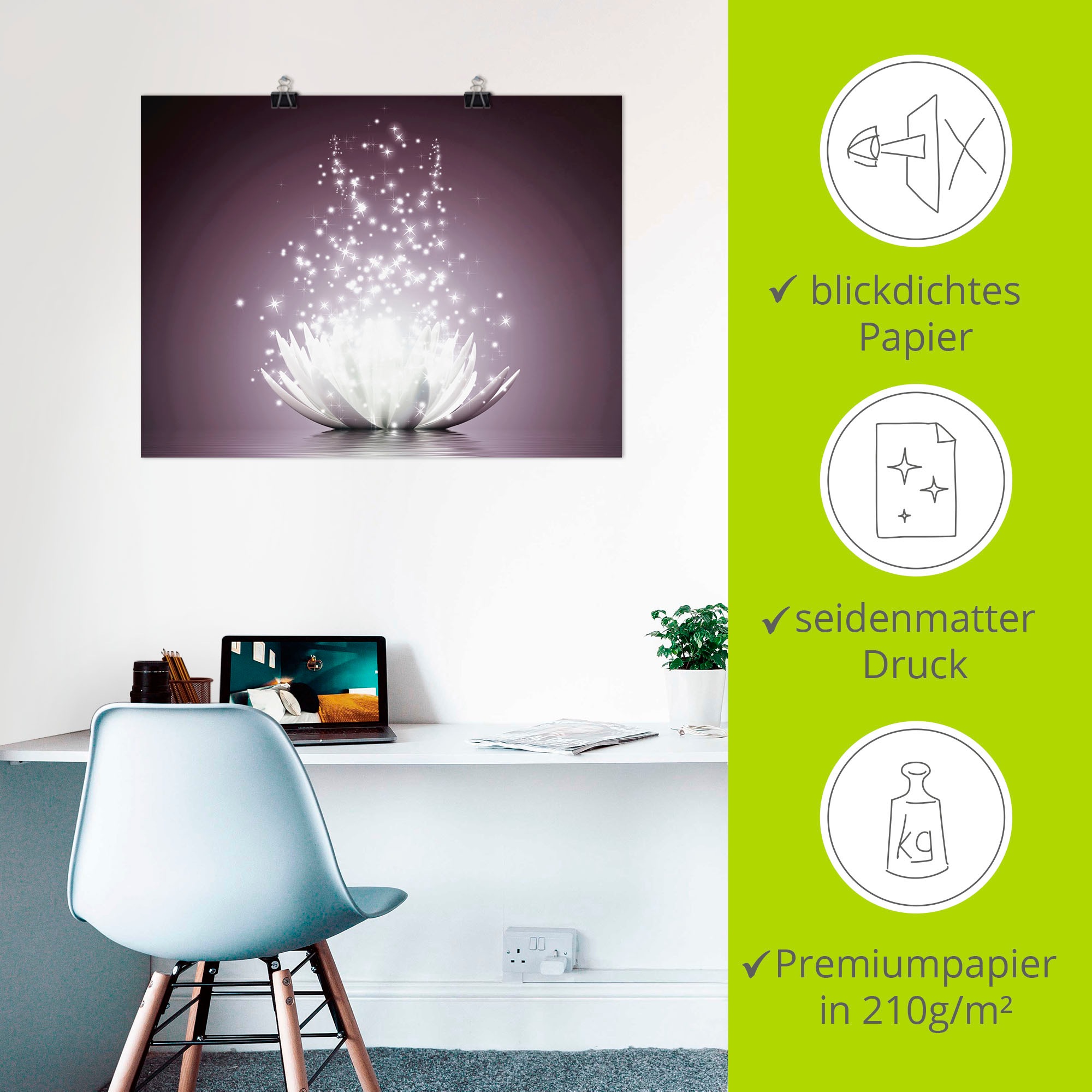 Artland Wandbild »Magie der Lotus-Blume«, Blumen, (1 St.), als Leinwandbild, Poster, Wandaufkleber in verschied. Größen