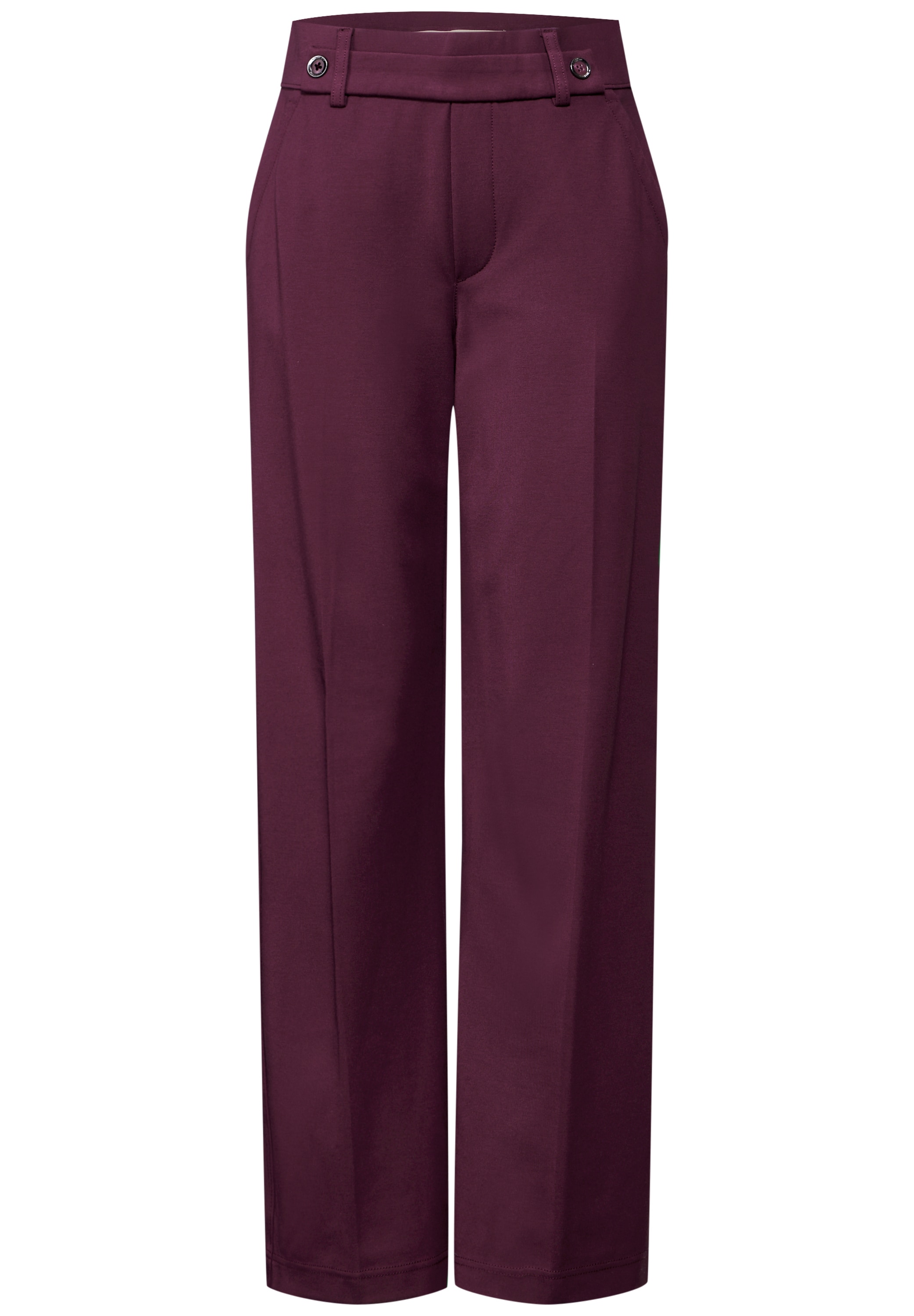 STREET ONE Stoffhose, mit Knopfdetail am Bund