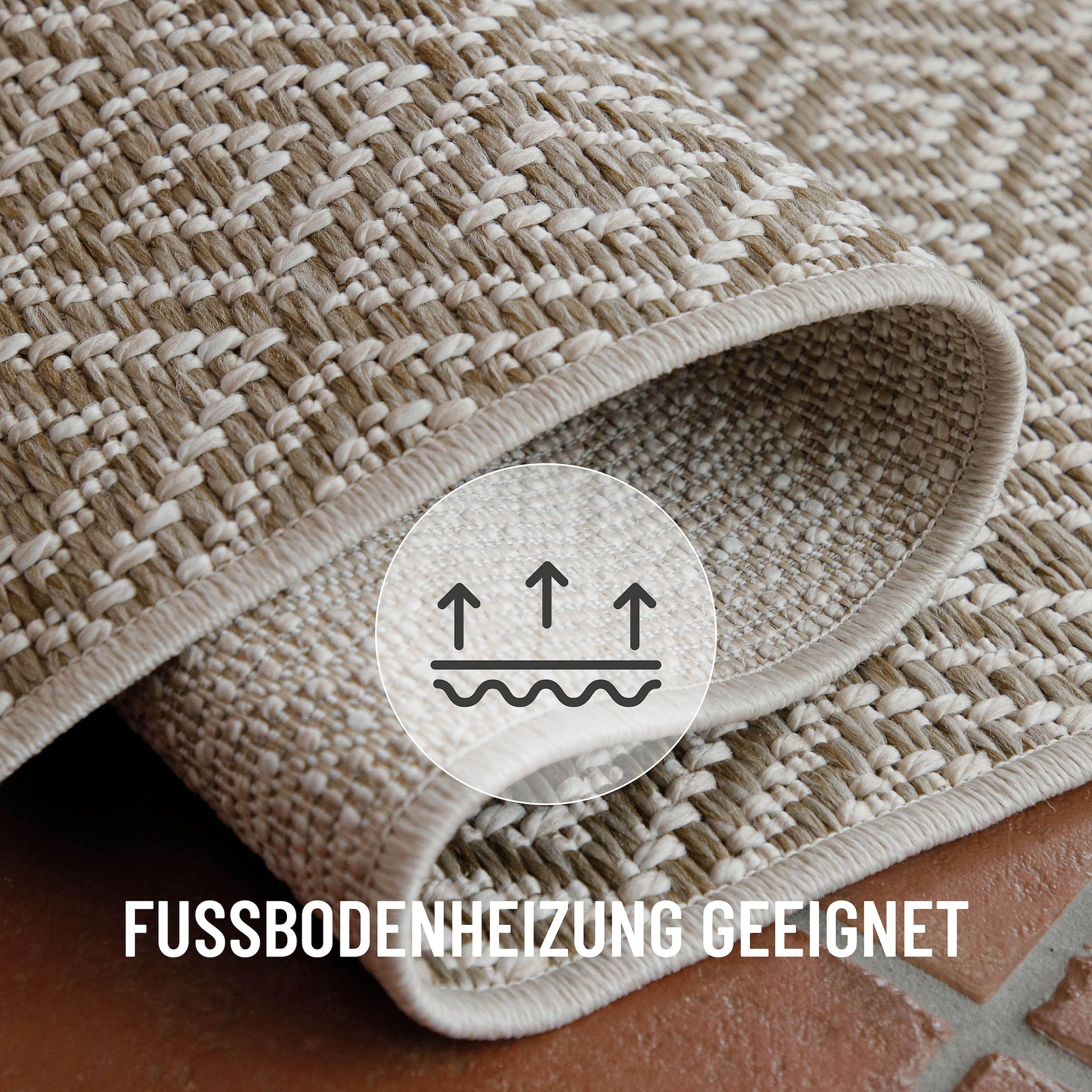 Wecon home Teppich »Miami Beach« rechteckig 5 mm Höhe In- & Outdoor Teppich, wetterfest, modernes Rauten Muster, Balkon