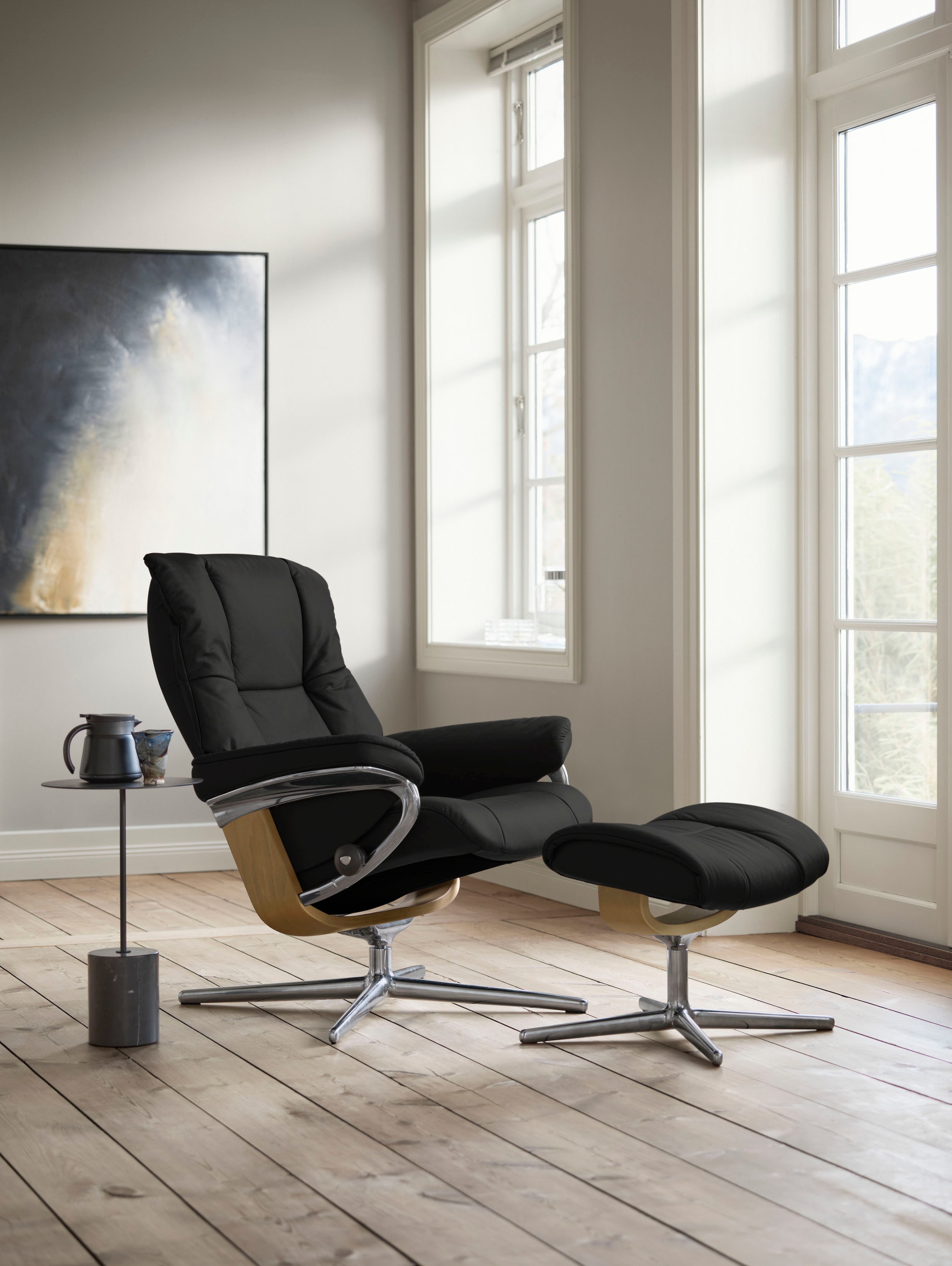 Stressless® Fußhocker »Mayfair« mit Cross Base, Größe S, M & L, Holzakzent Eiche