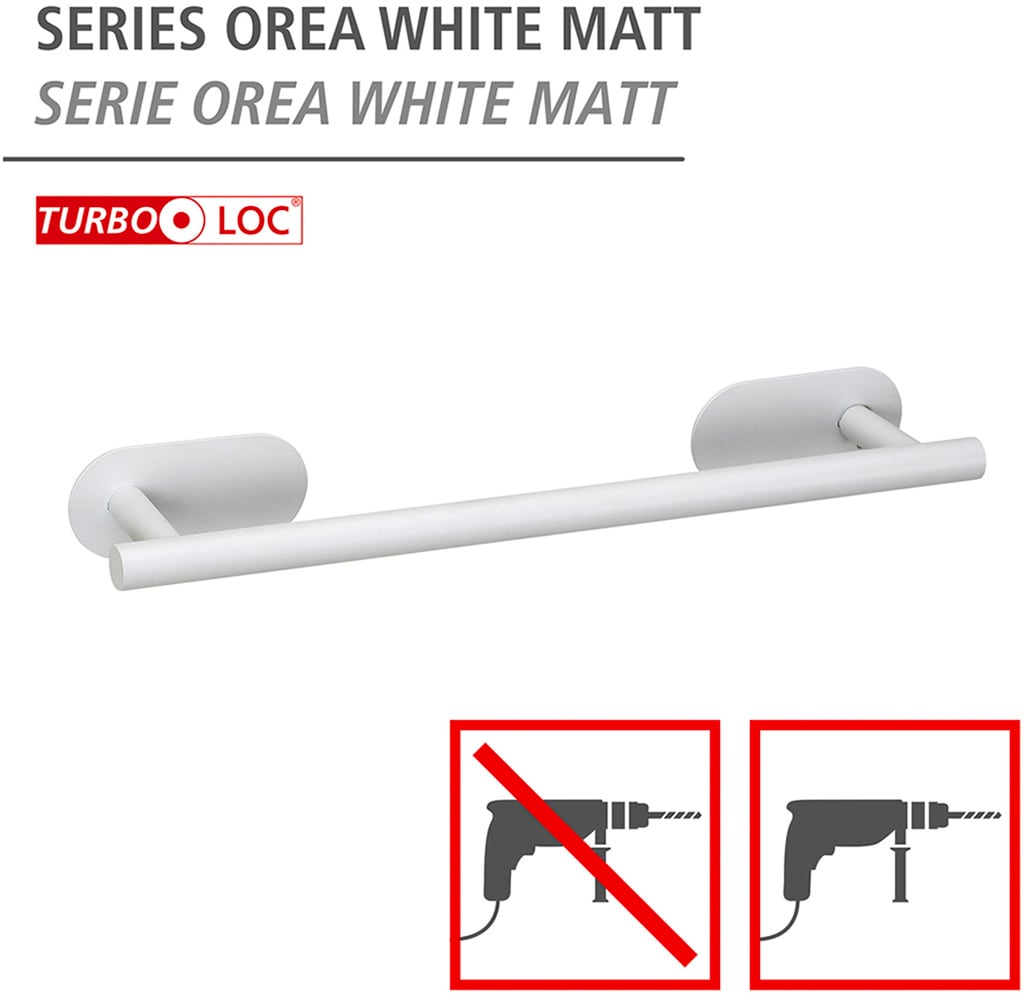 WENKO Handtuchstange »Turbo-Loc® Modell Uno Orea« aus Edelstahl, Befestigen ohne Bohren, 40 cm