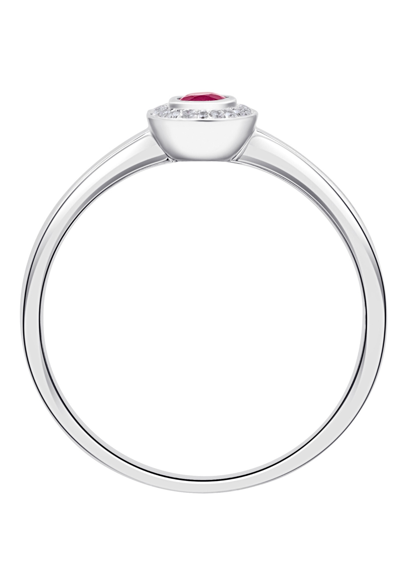 ONE ELEMENT Diamantring »0,05 ct Diamant Brillant Rubin Ring aus 585 Weißgold«