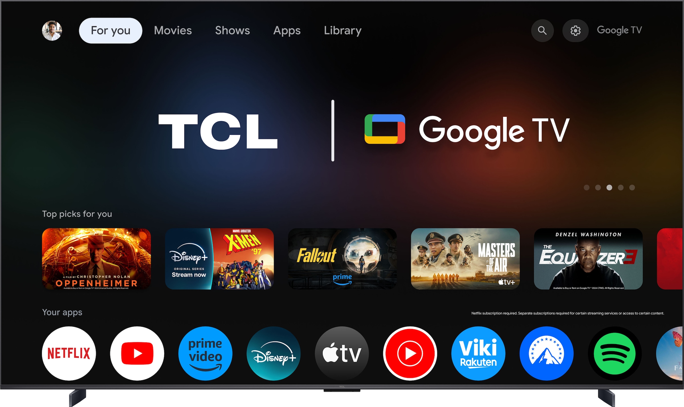 TCL QLED Mini LED-Fernseher »98Q6CX7«, 4K Ultra HD, Smart-TV-Google TV, 144 Hz, 4K HDR Premium, Smart TV, Apple TV, Multi-HDR und Dolby Vision