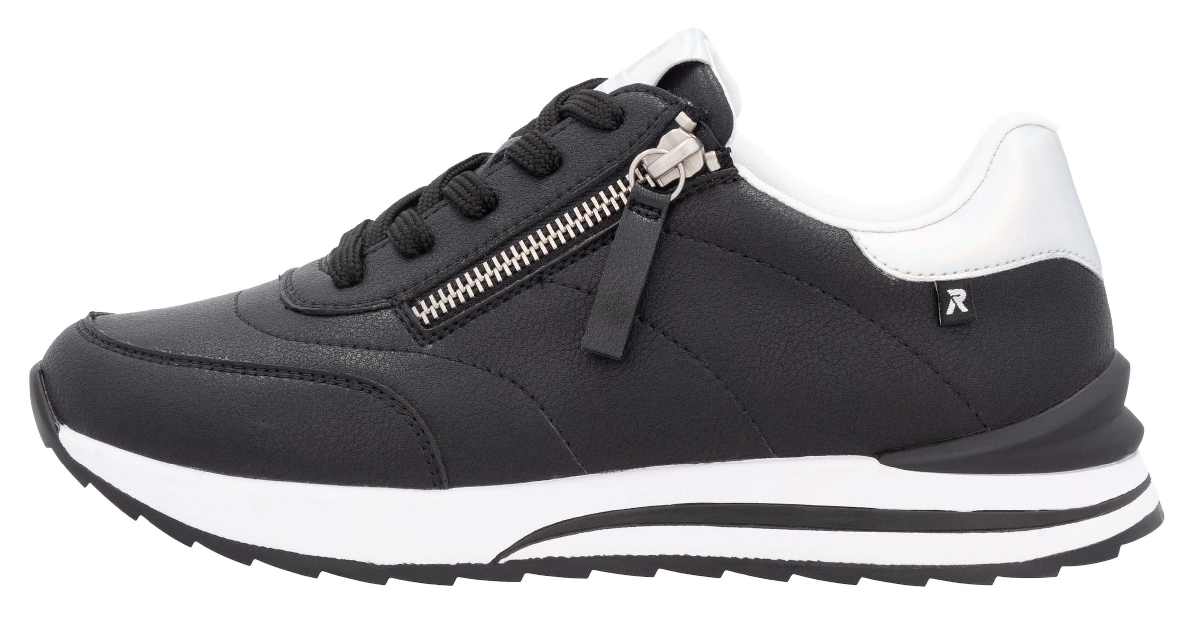 RIEKER Sport Plateausneaker, Freizeitschuh, Halbschuh, Schürschuh in schmaler Form