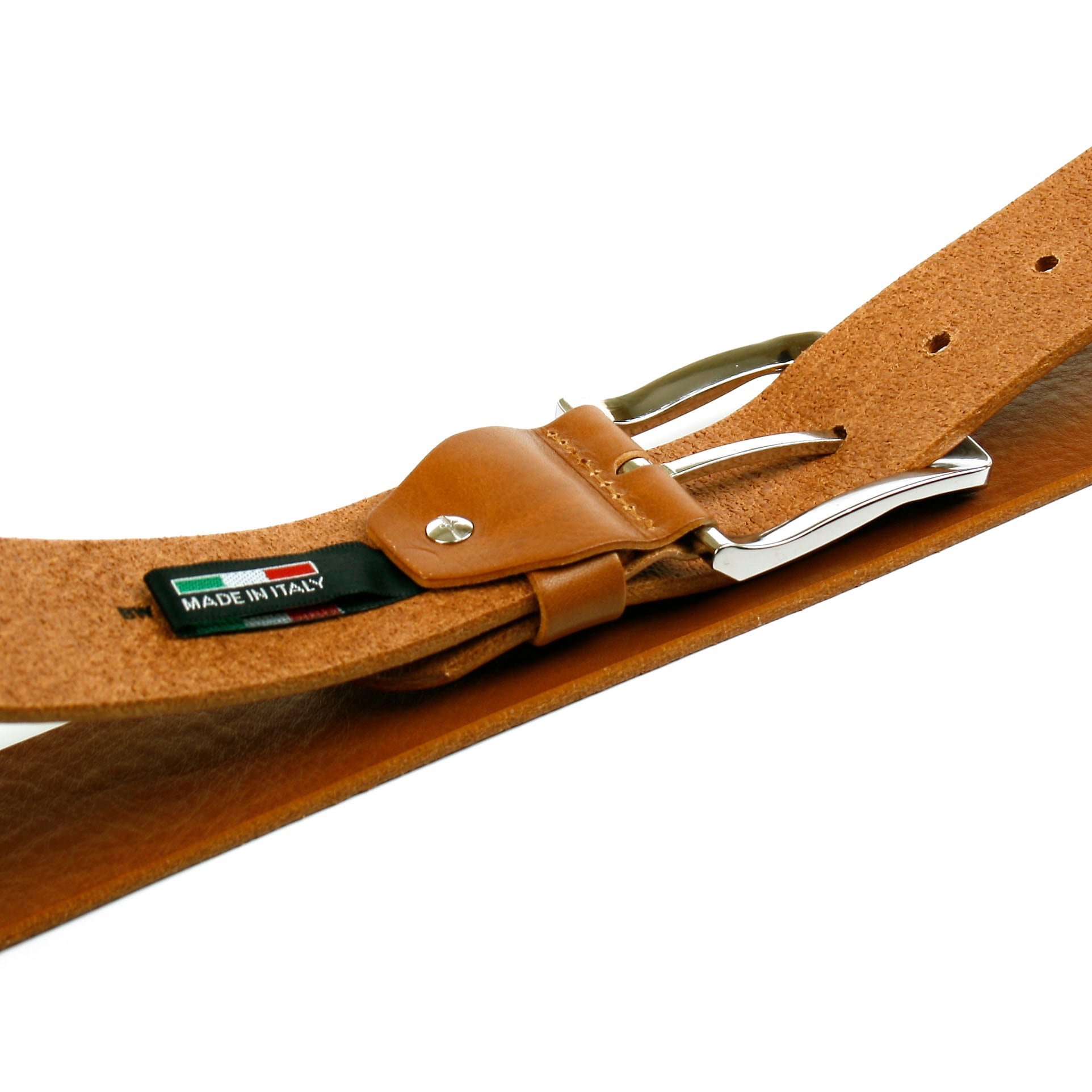 Anthoni Crown Ledergürtel Denim-Vollledergürtel, Mit edler glänzender Gürtelschnalle