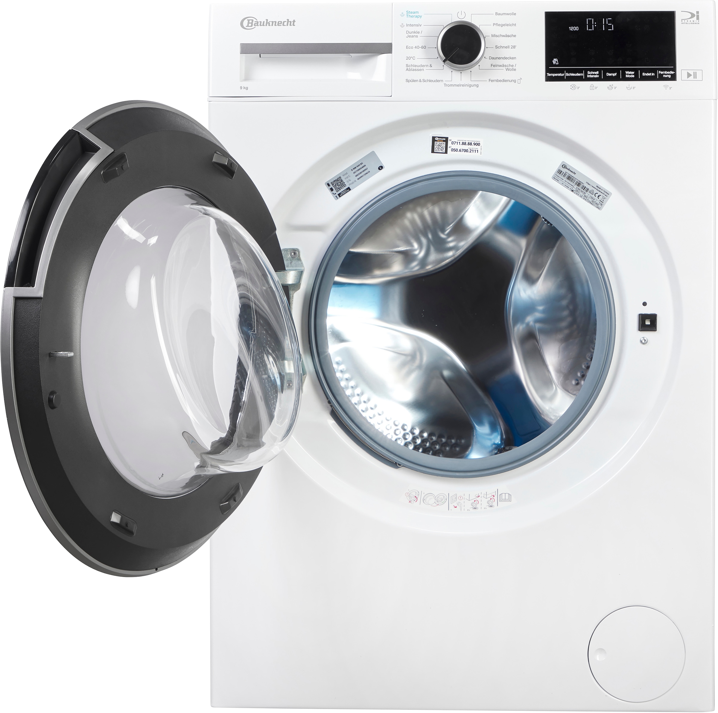 BAUKNECHT Waschmaschine »B WM 9A9 BS« 9 kg 1400 U/min Adaptive Wash – Intelligente Anpassung für perfekte Waschergebnisse