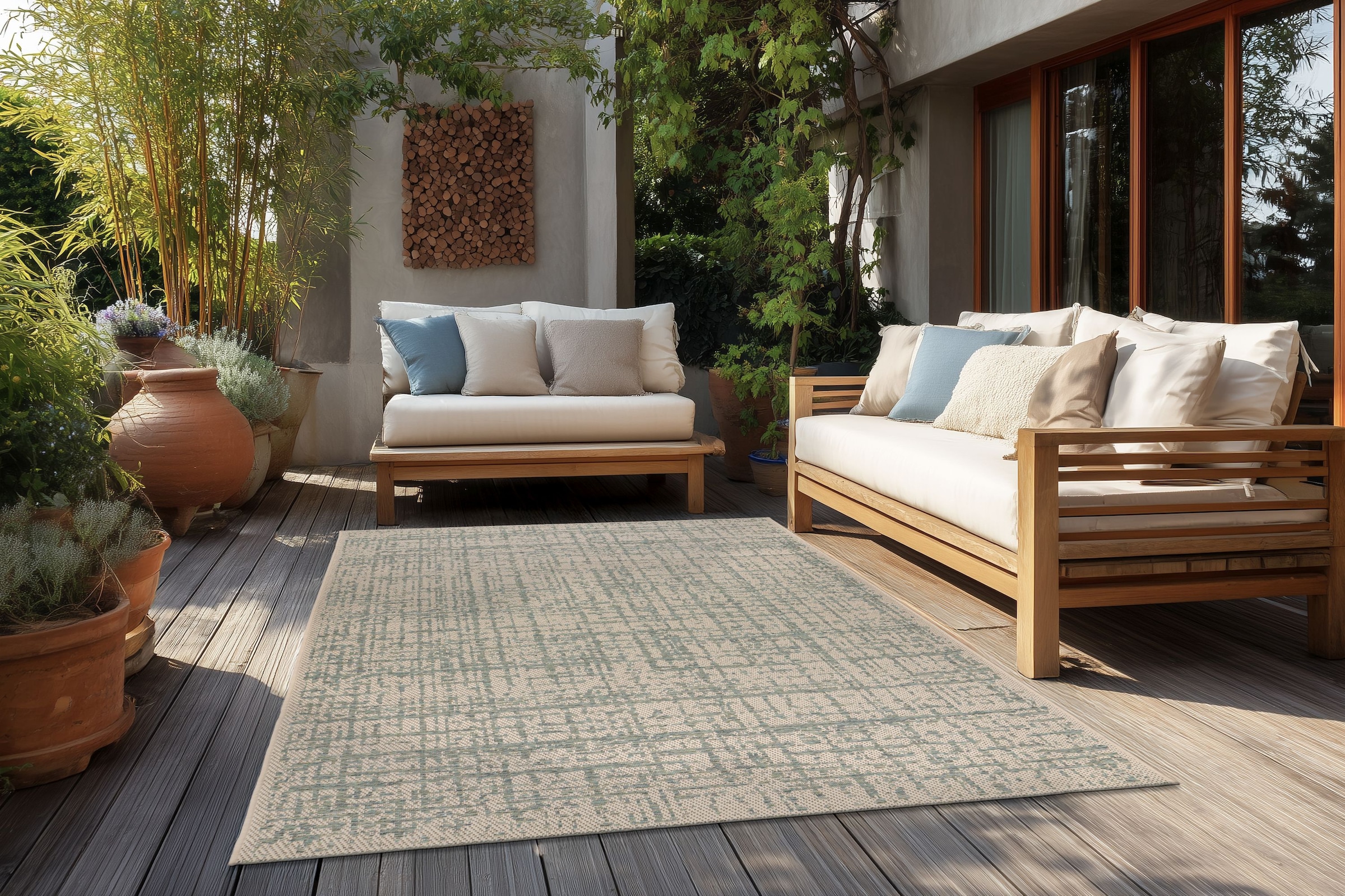 Kayoom Teppich »Tribal 325« rechteckig 6 mm Höhe Kurzflor, In -und Outdoor geeignet