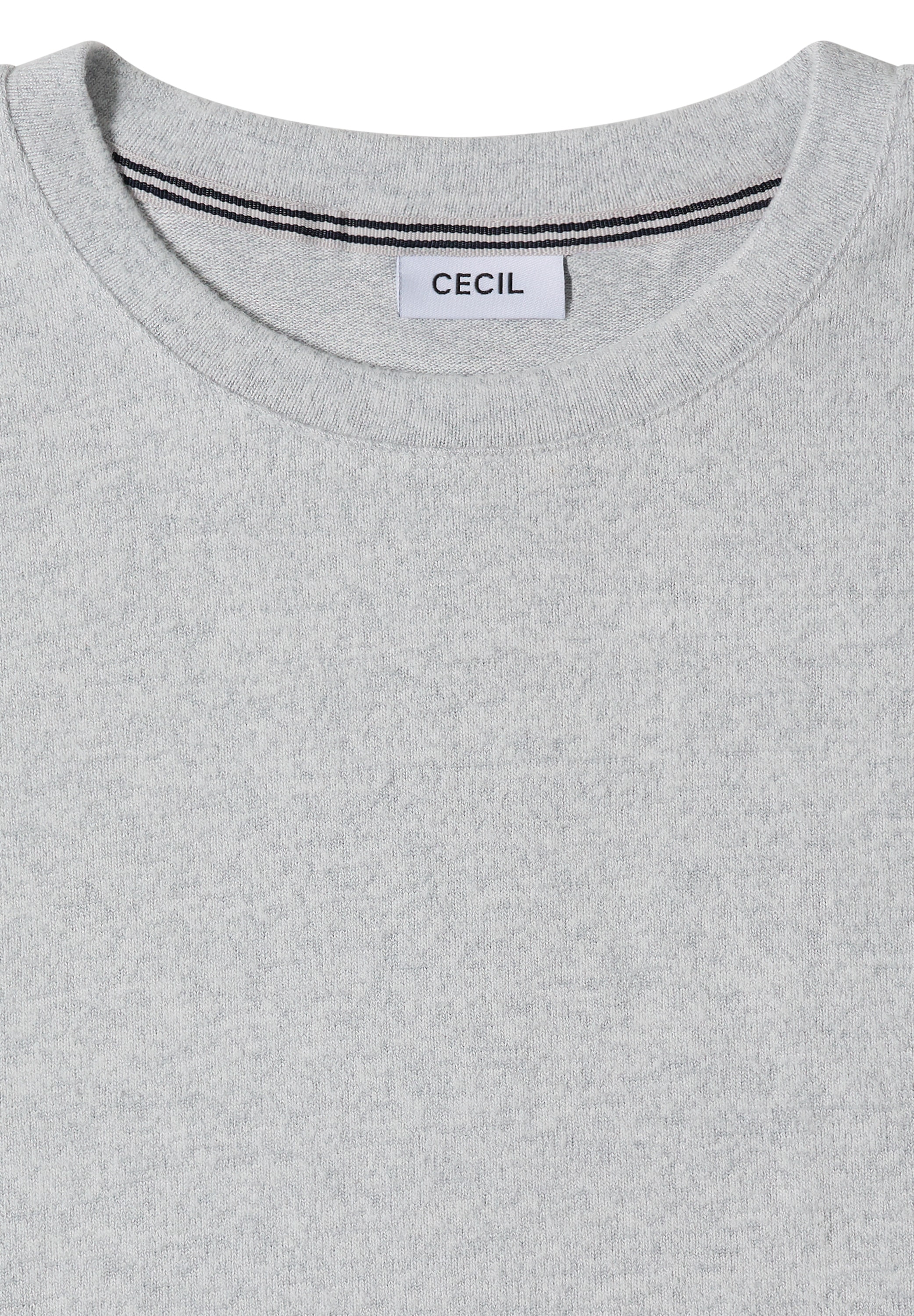 Cecil T-Shirt Sommmershirt -meliert -mit Rundhals und Tape-Details seitlich