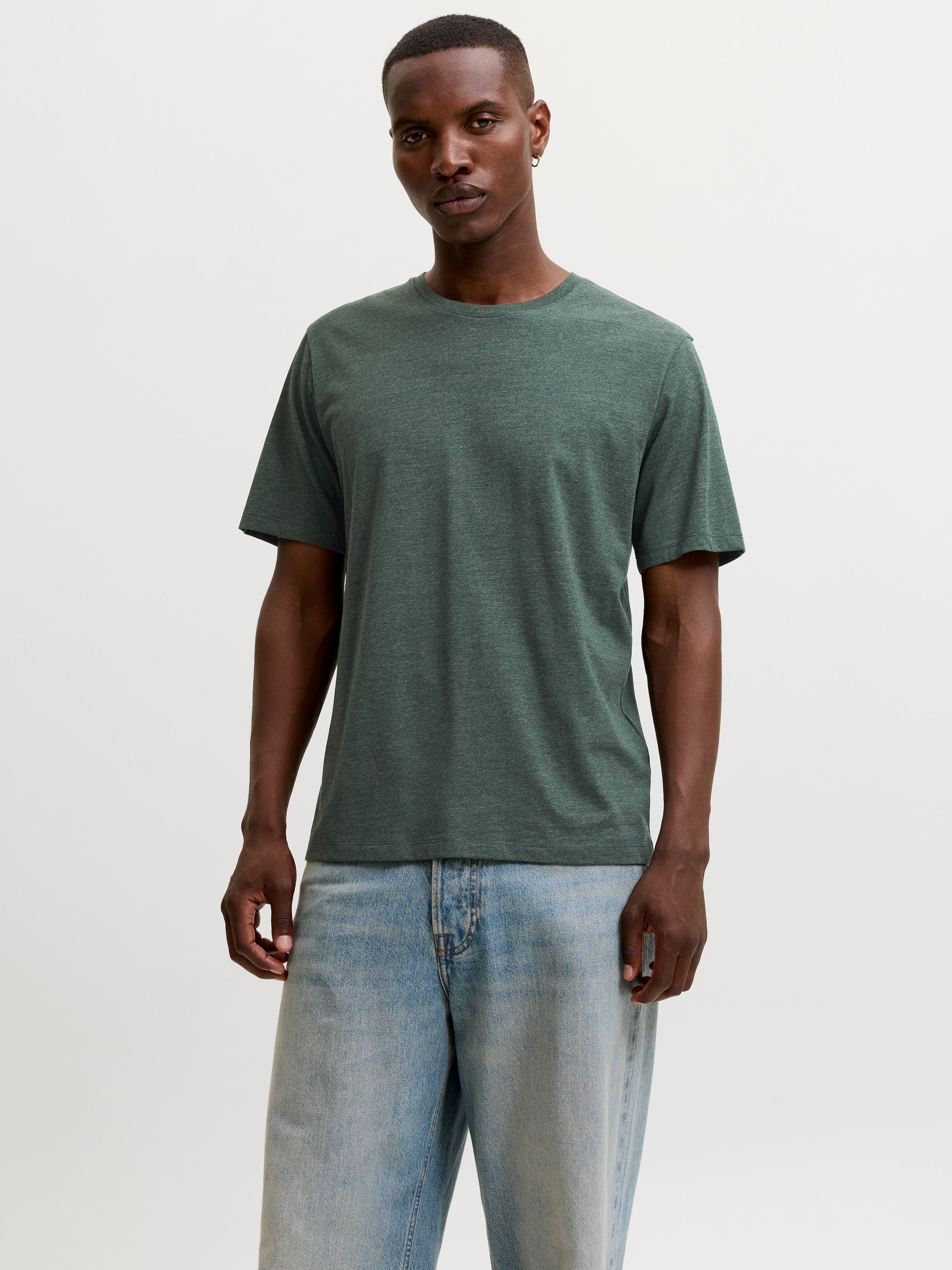 Jack & Jones Rundhalsshirt »JJEORGANIC MELANGE TEE SS O-NECK NOOS« Baumwollmischung, regular fit