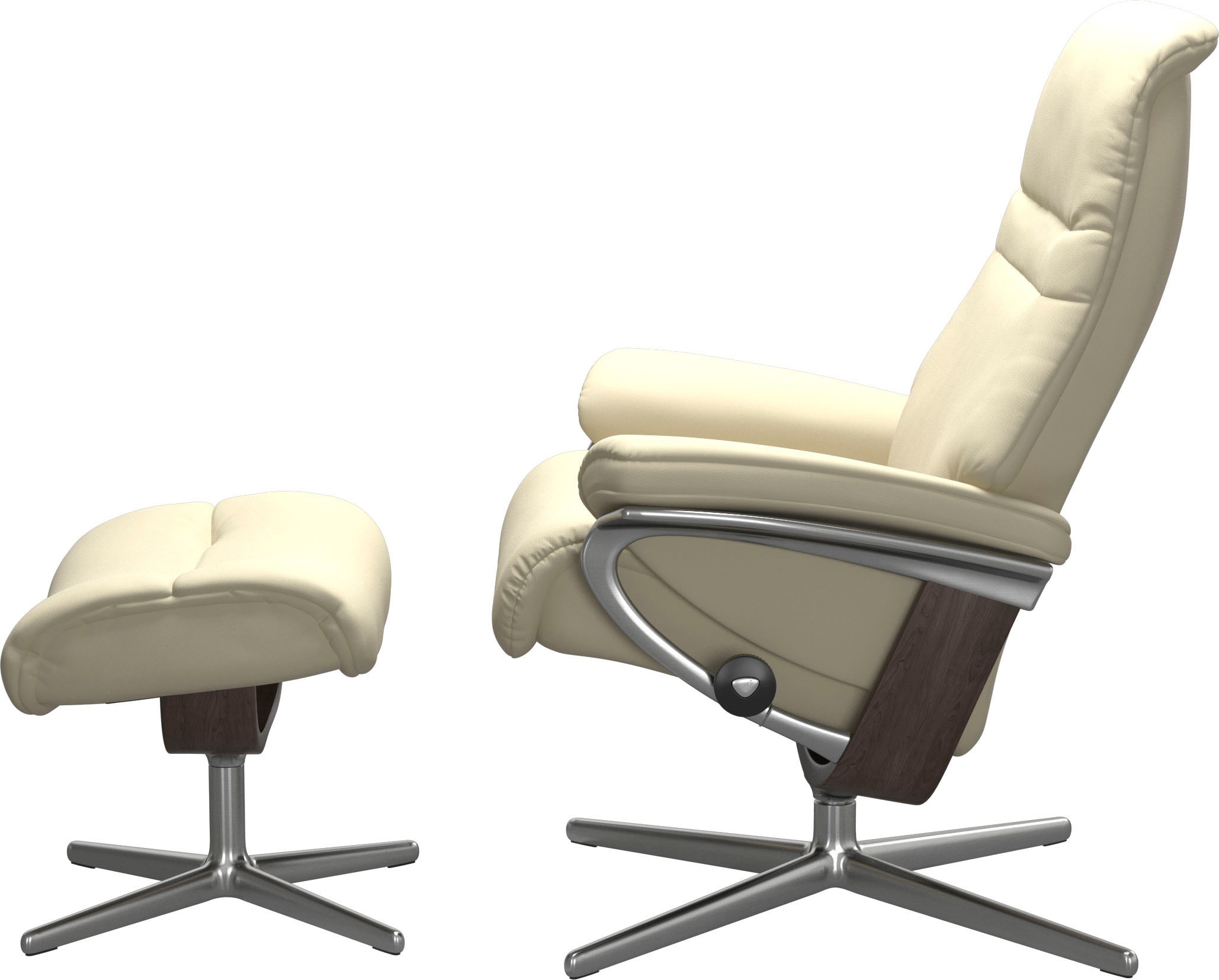 Stressless® Relaxsessel »Sunrise«, (Set, Relaxsessel mit Hocker), mit Hocker, mit Cross Base, Größe S, M & L, Holzakzent Wenge