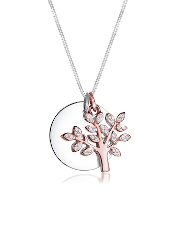 Elli Premium Collierkettchen »Lebensbaum Kreis Kristalle 925 Silber« kaufen