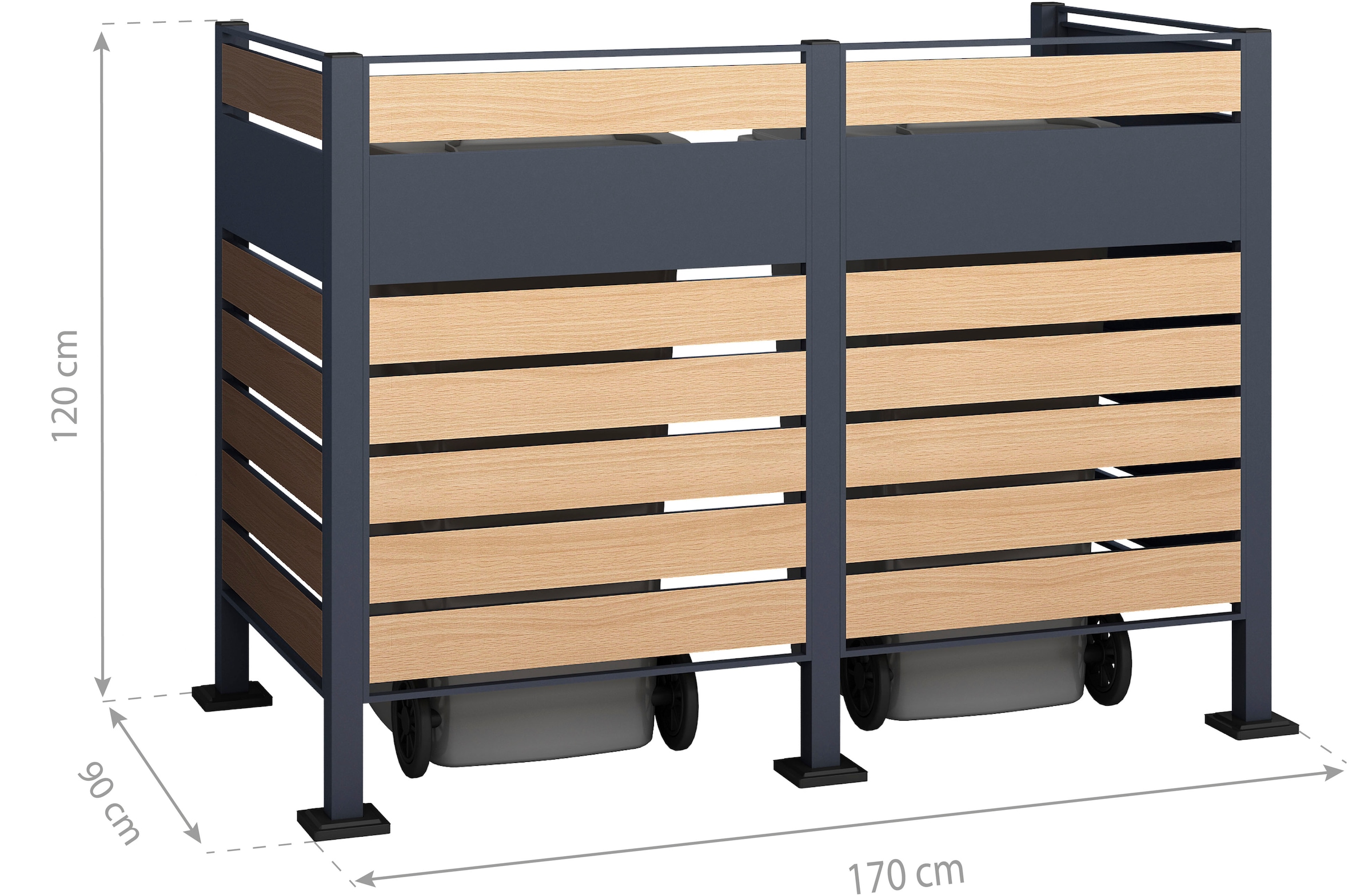 WESTMANN Mülltonnenbox »Planum«, für 2 Mülltonnen je 240 L