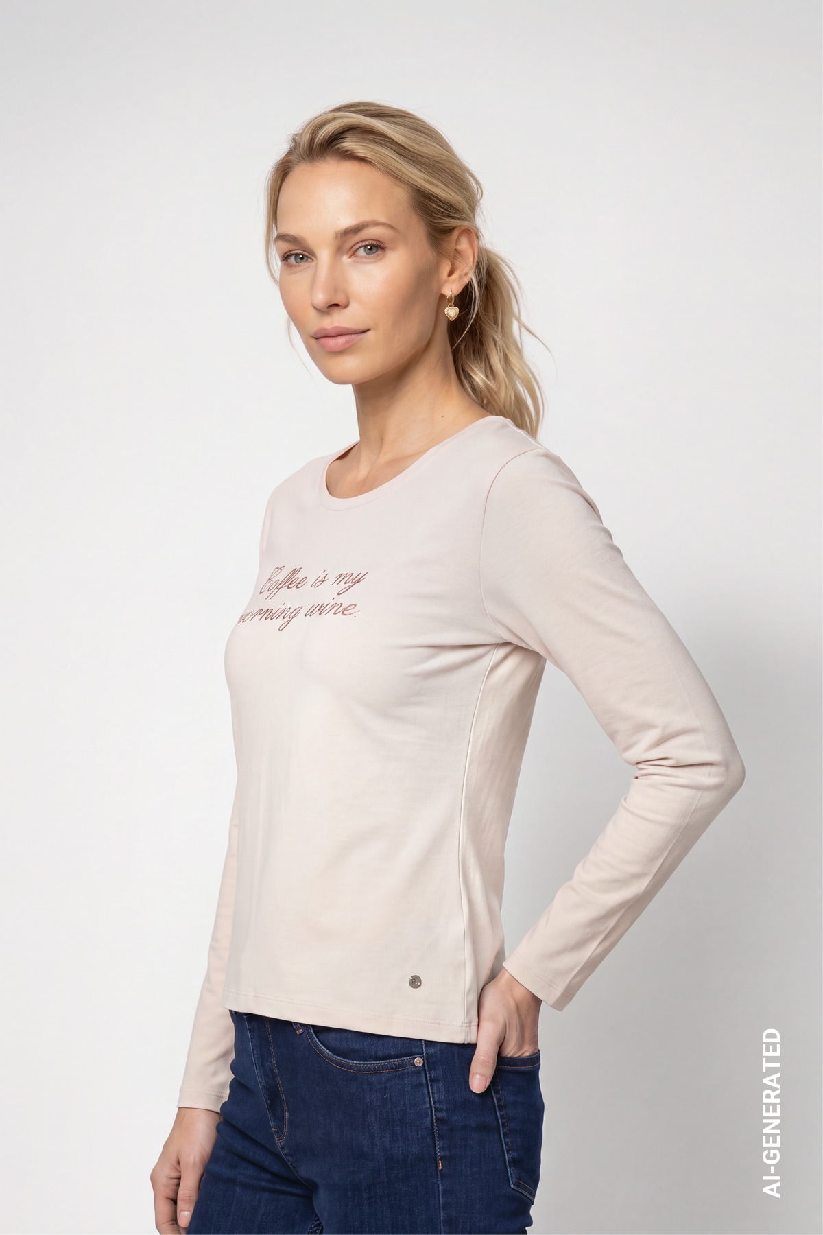 Monari Langarmshirt Regular fit mit Rundhalsausschnitt