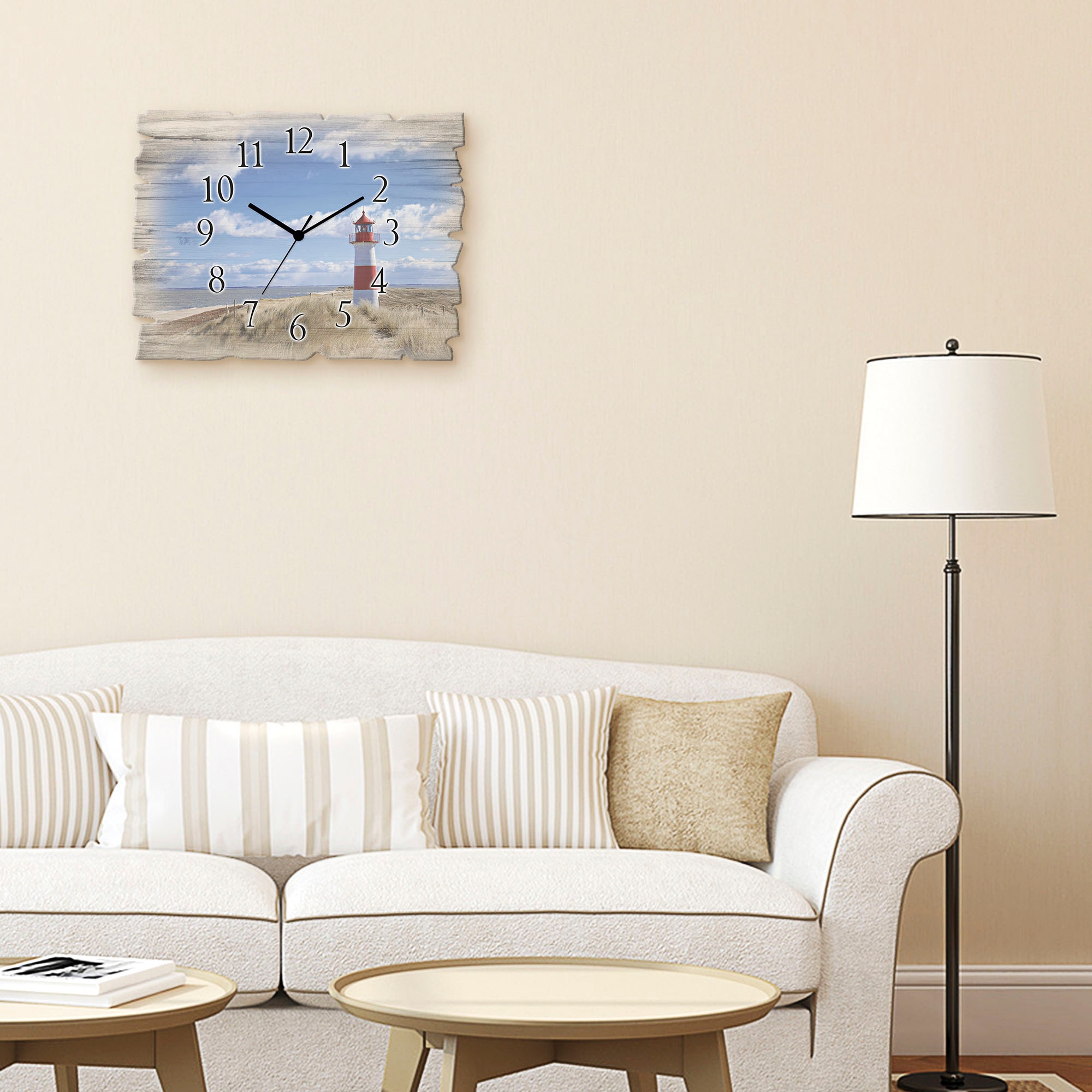 Artland Wanduhr »Leuchtturm Sylt« wahlweise mit Quarz- oder Funkuhrwerk, lautlos ohne Tickgeräusche