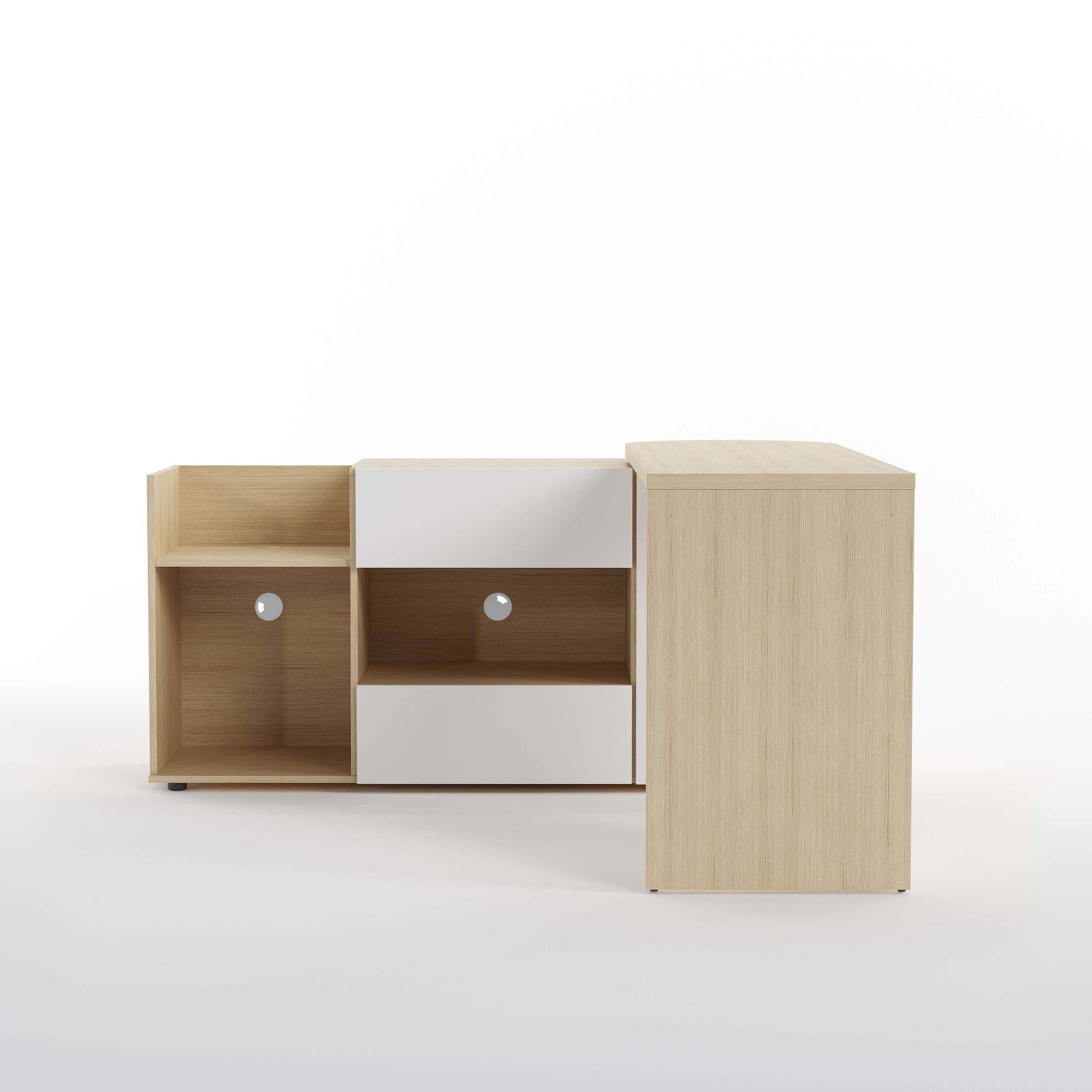 TemaHome Sekretär »ein Sideboard und Schreibtisch, ausziehbar, über Eck,«, mit 2 Schubladen, 1 Tür, offene Fächer, mit Kabeldurchführung