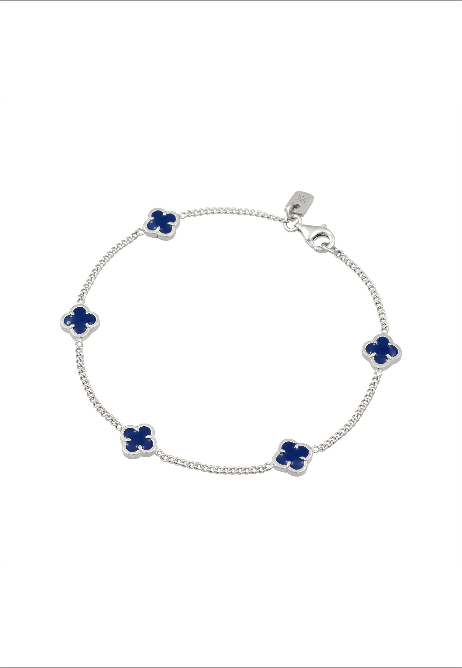 Kuzzoi Armkette »Armband Kleeblatt Emaille 925 Sterling Silber vergoldet«