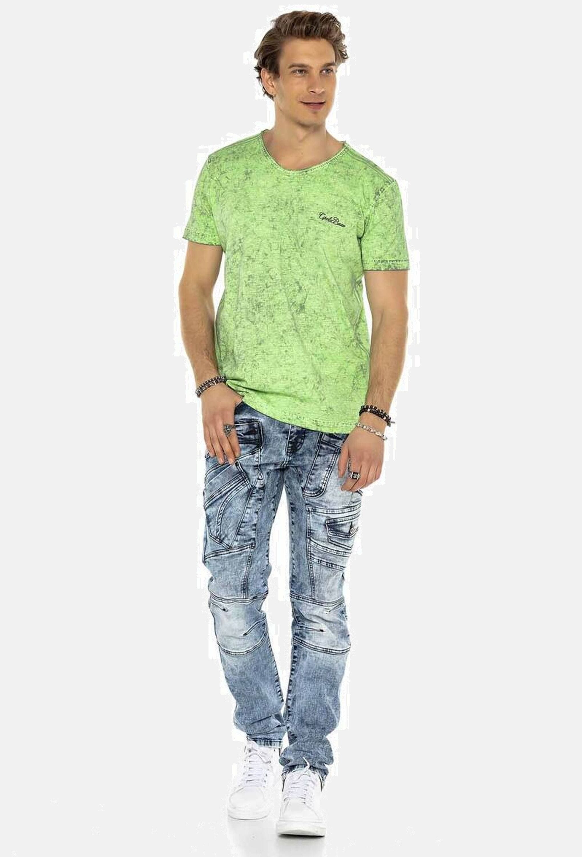 Cipo & Baxx Regular-fit-Jeans »Cipo & Baxx Jeans DENIM« bequeme Jeans mit coolen Ziernahtelementen, CD598