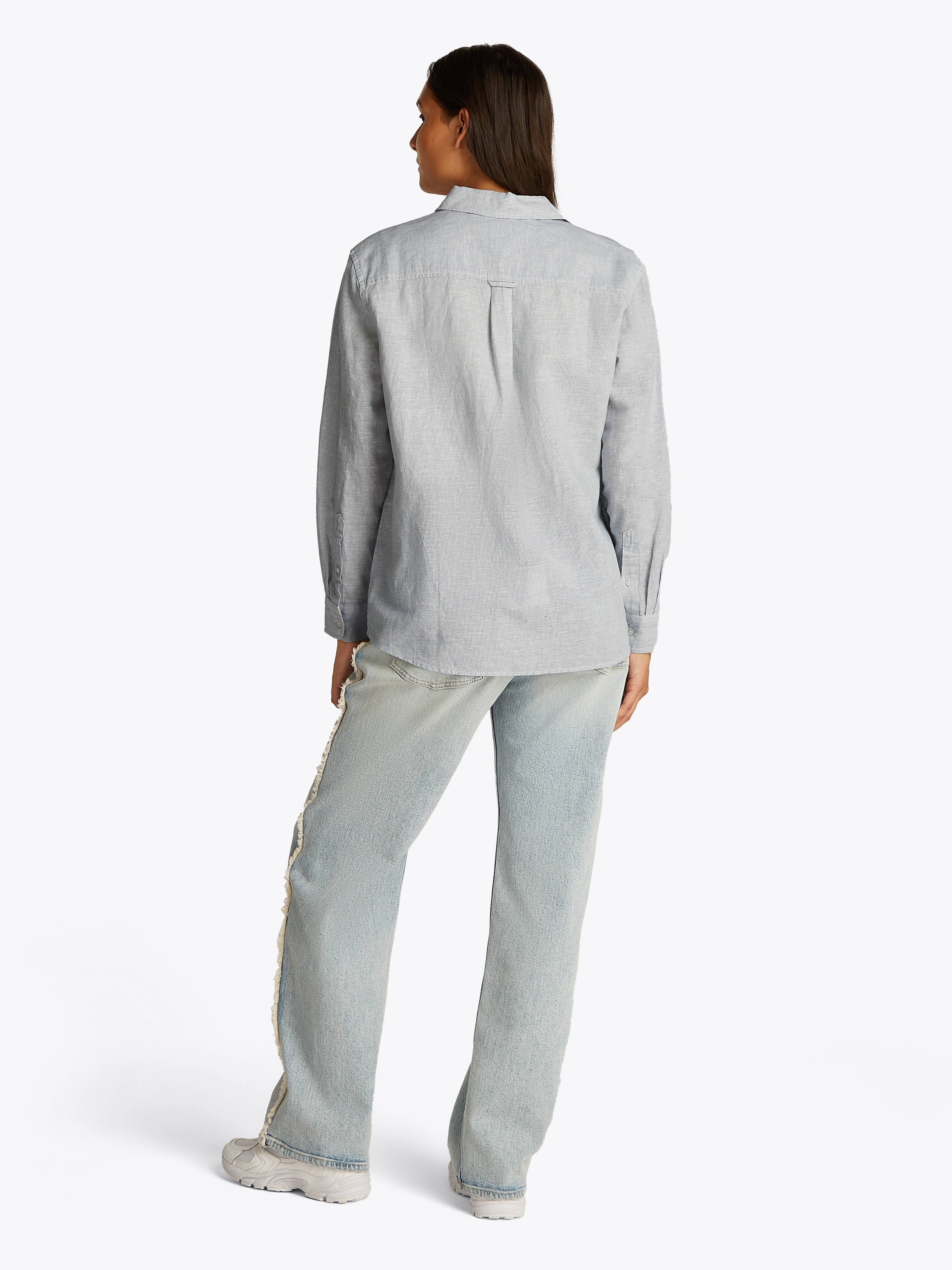 Tommy Jeans Hemdbluse »TJW RLX LINEN SHIRT«, mit Logostickerei