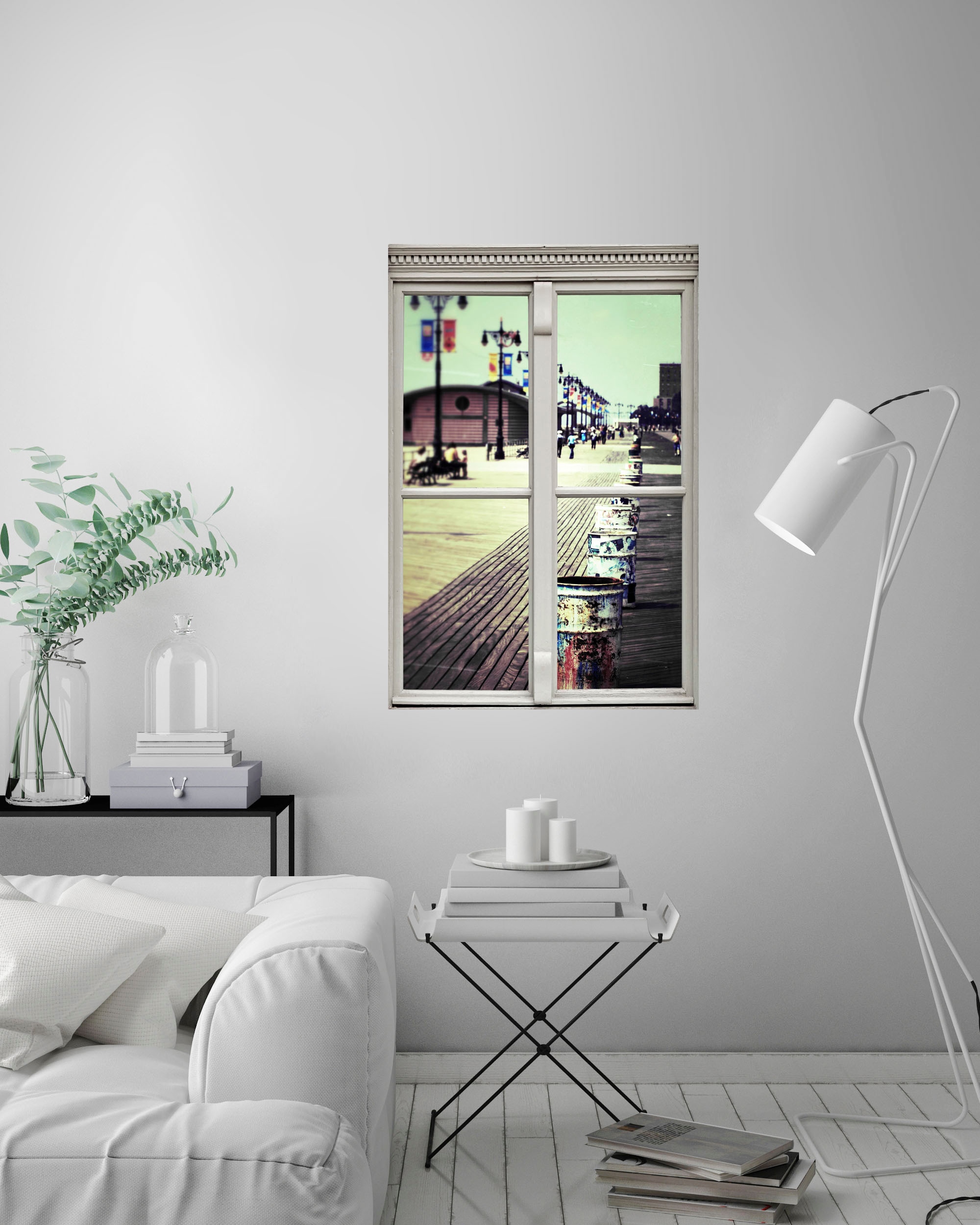 queence Wandsticker »Fußgängerzone«, Wandsticker, Wandbild, selbstklebend, 3D, Fenster
