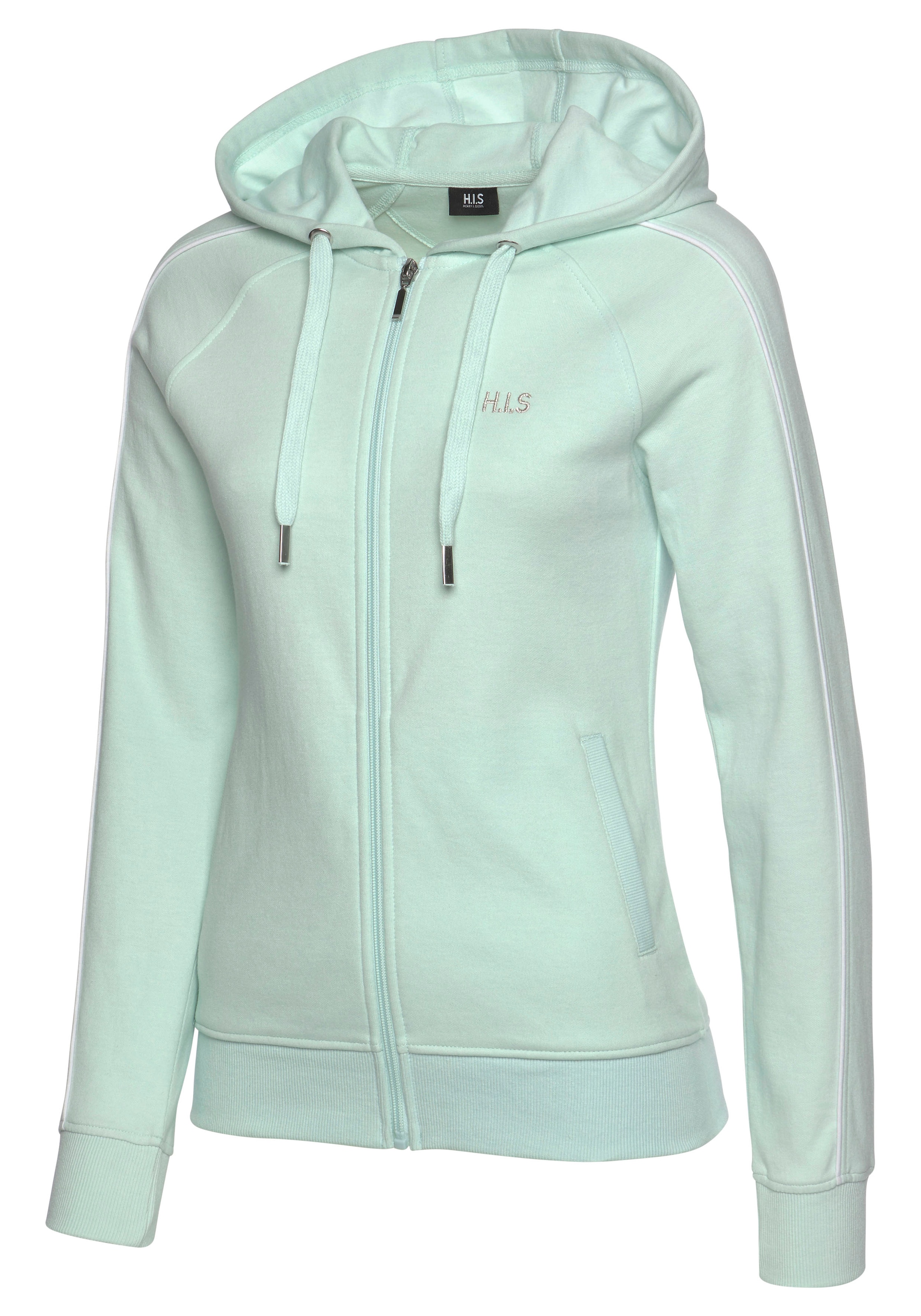 H.I.S Sweatjacke, mit Piping an den Ärmeln, Loungeanzug