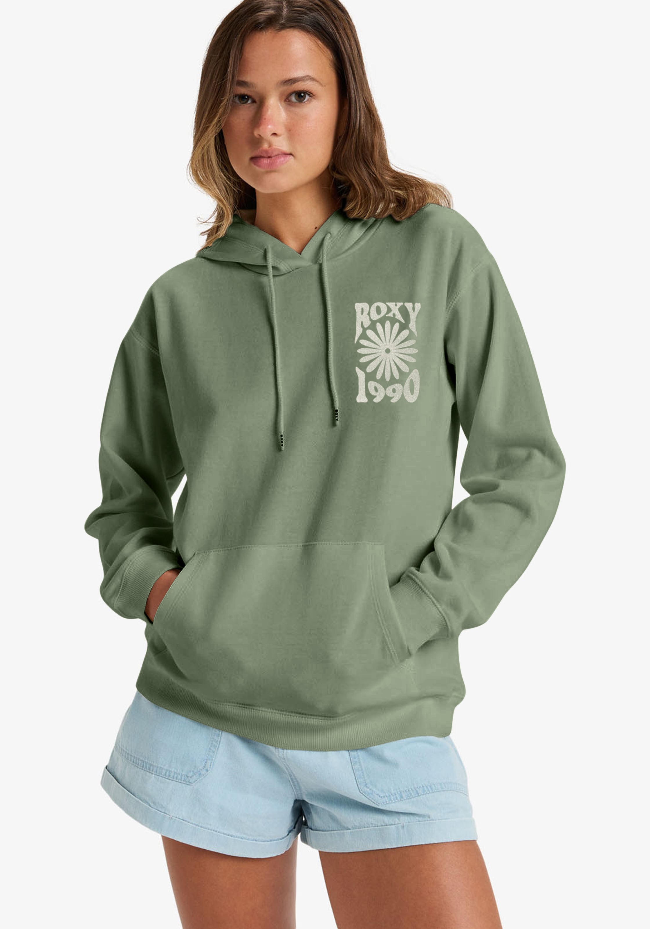 Roxy Kapuzensweatshirt »SURF STOKED HOODIE TERRY VINT«, Langarm-Design, aus Baumwolle und Polyester, sportlicher Schnitt
