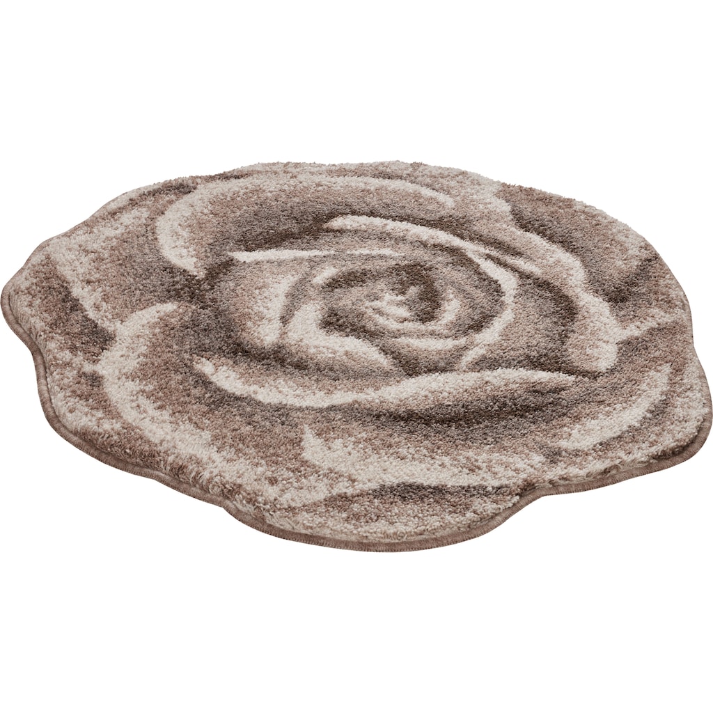 Grund Badematte »Blossom«, Höhe 20 mm, rutschhemmend beschichtet, schnell trocknend, mit Rosen-Design, ausgefallene Form, Made in Europe