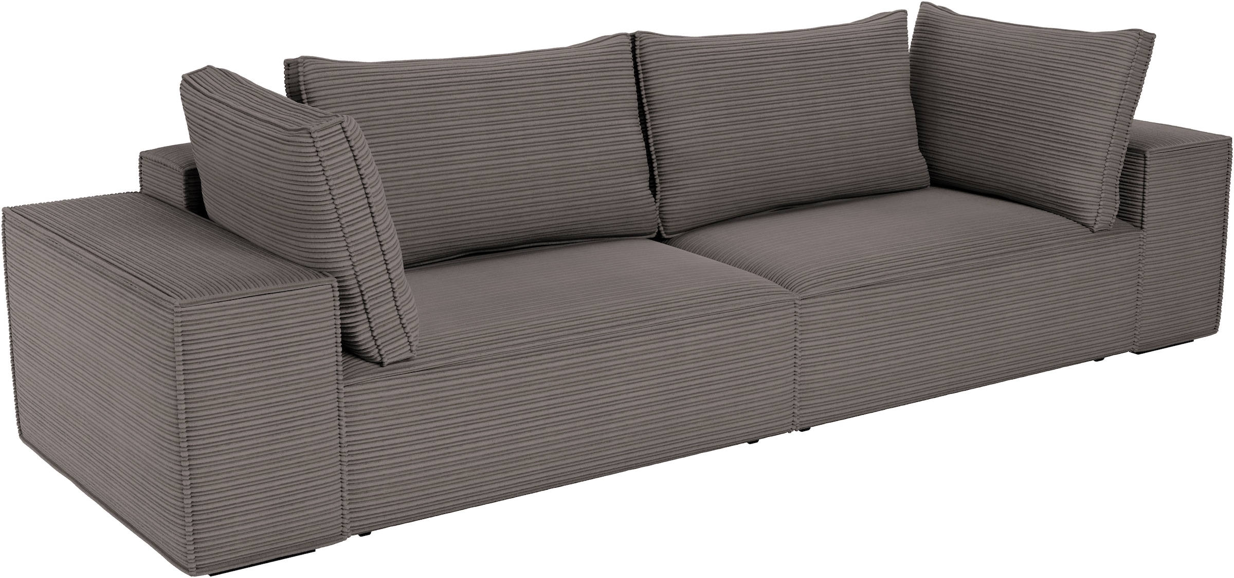 Trends by HG Big-Sofa »Conor XXL, B: 312cm, Liegefläche: 138x 238cm, in Cord und Velours« mit Schlaffunktion und Bettkasten