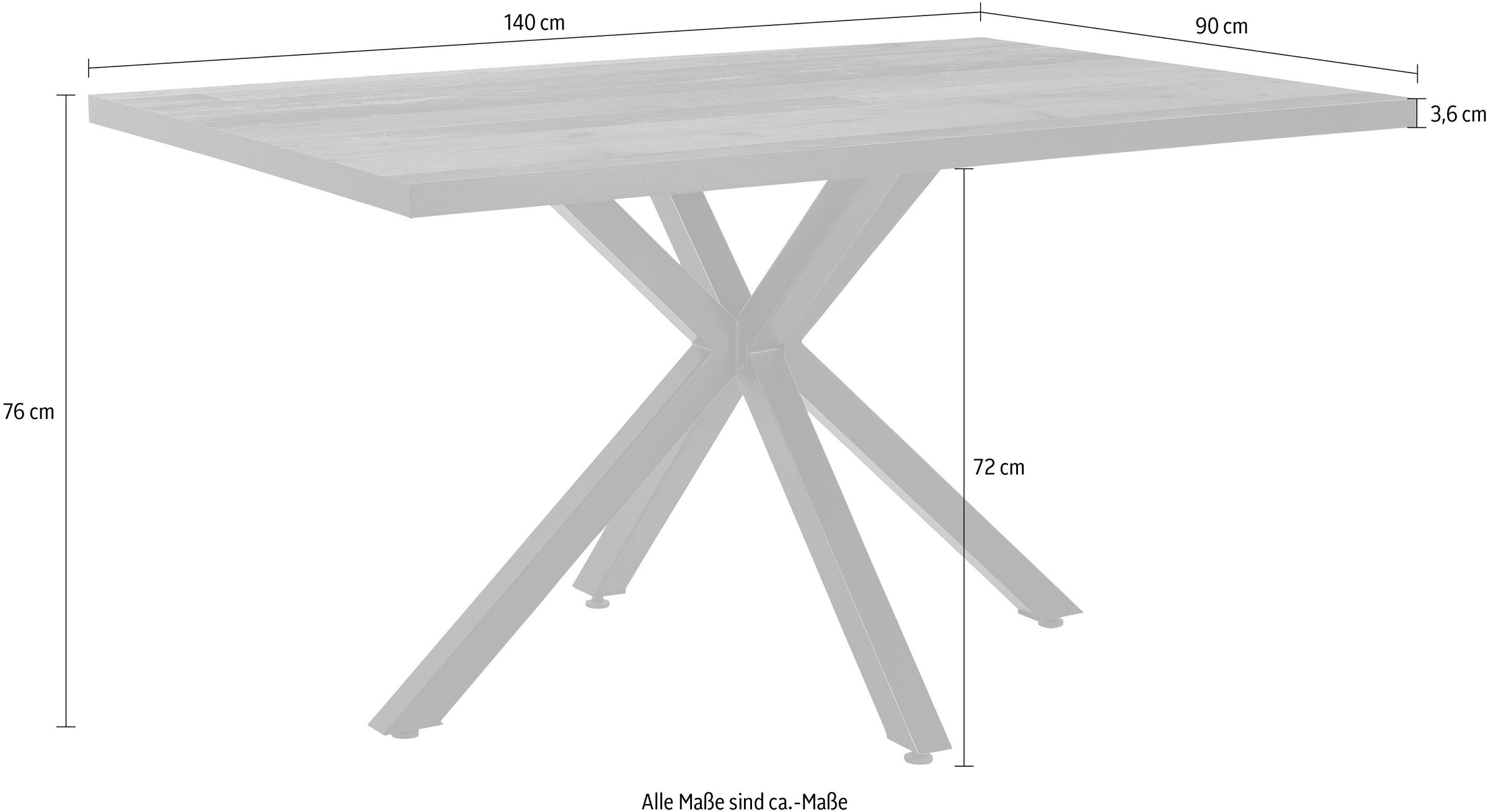 HELA Esstisch »Cleo I T«, Breite ca. 140 cm