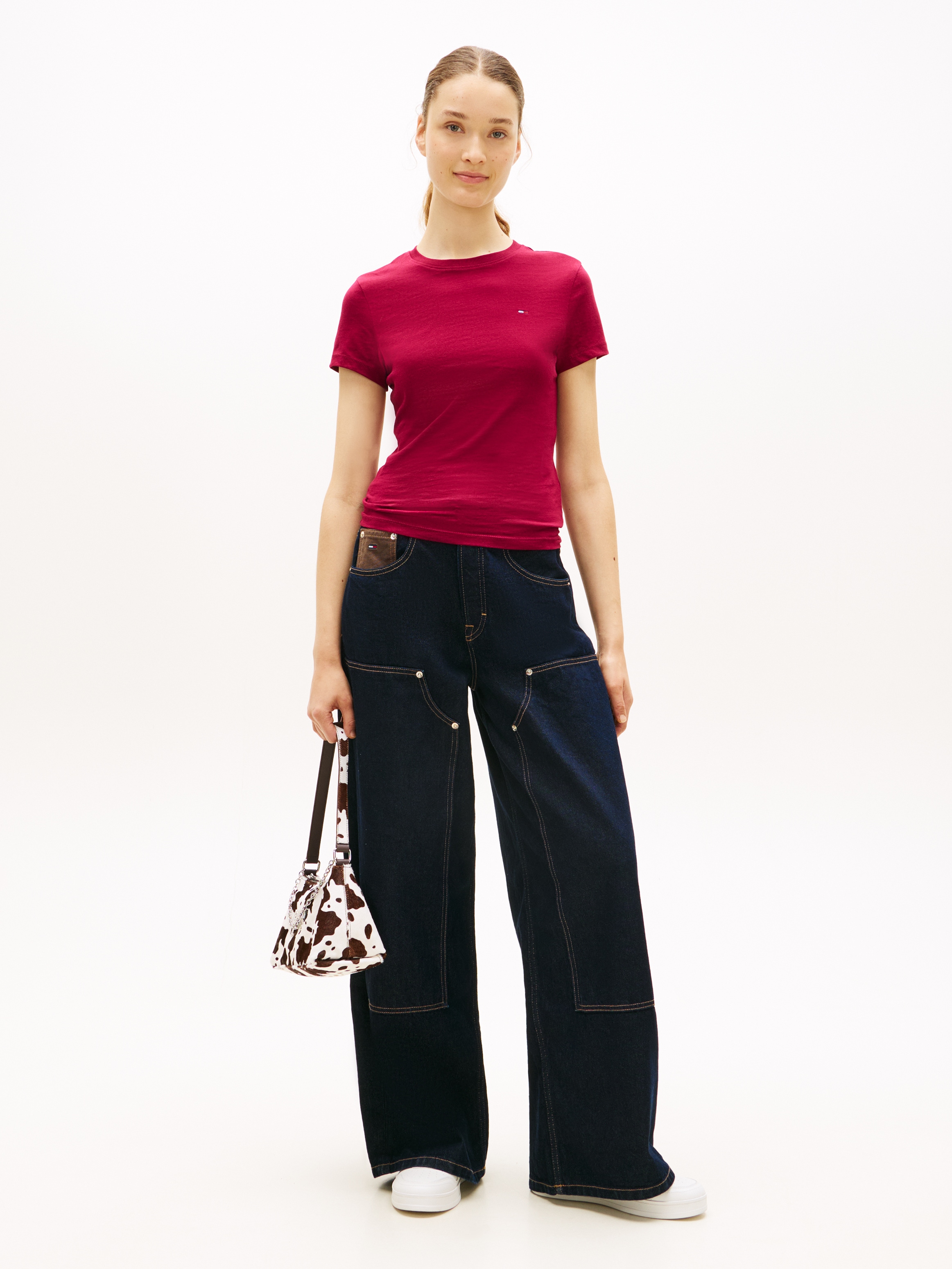 Tommy Jeans Kurzarmshirt »TJW 3PACK C-NECK TEE« Packung, 3er-Pack, 3 Stk. Slim, unifarbenes Design