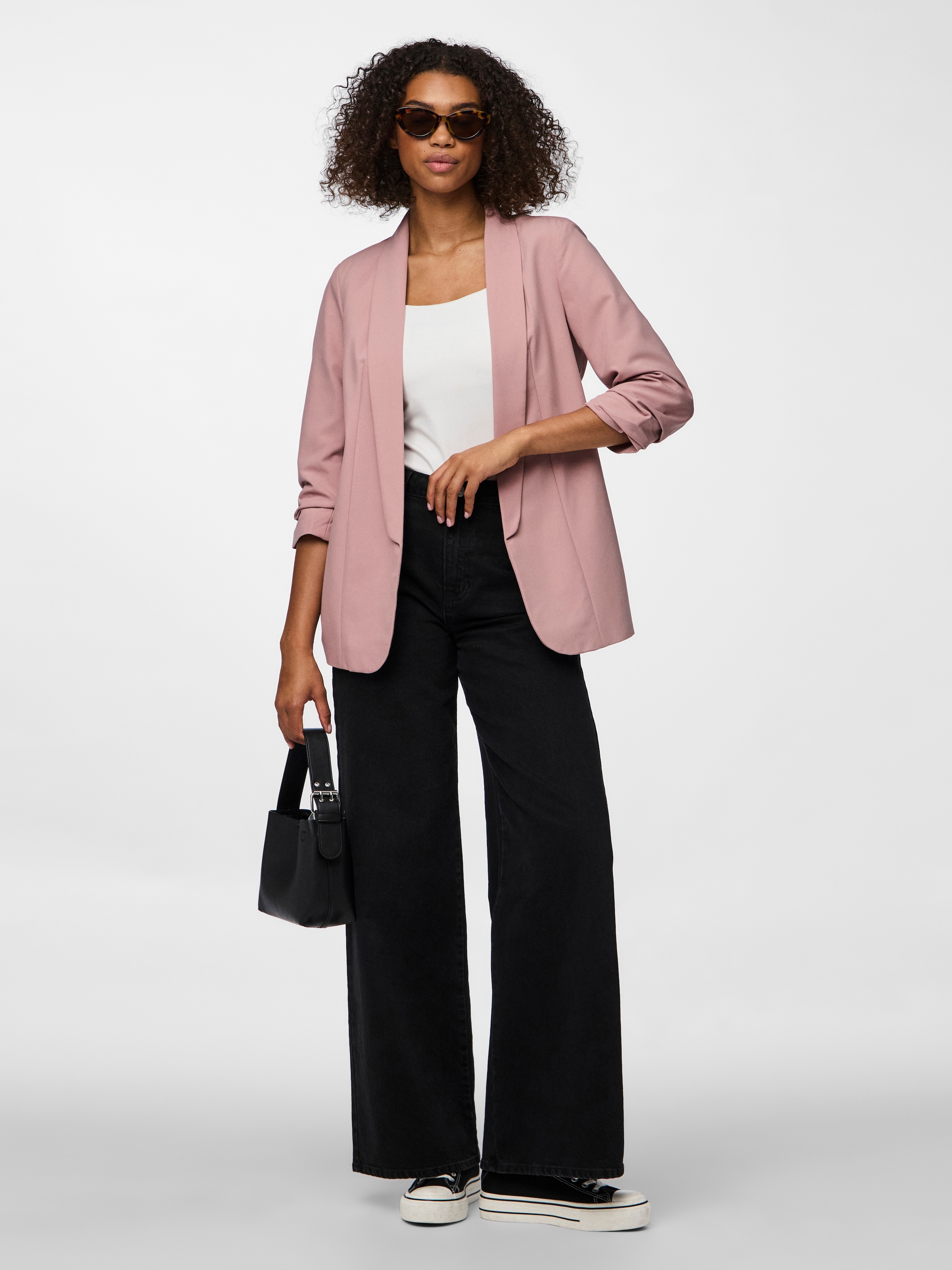 pieces Blusenblazer »PCBOSELLA 3/4 BLAZER NOOS«, mit Faltendetail am Ärmel