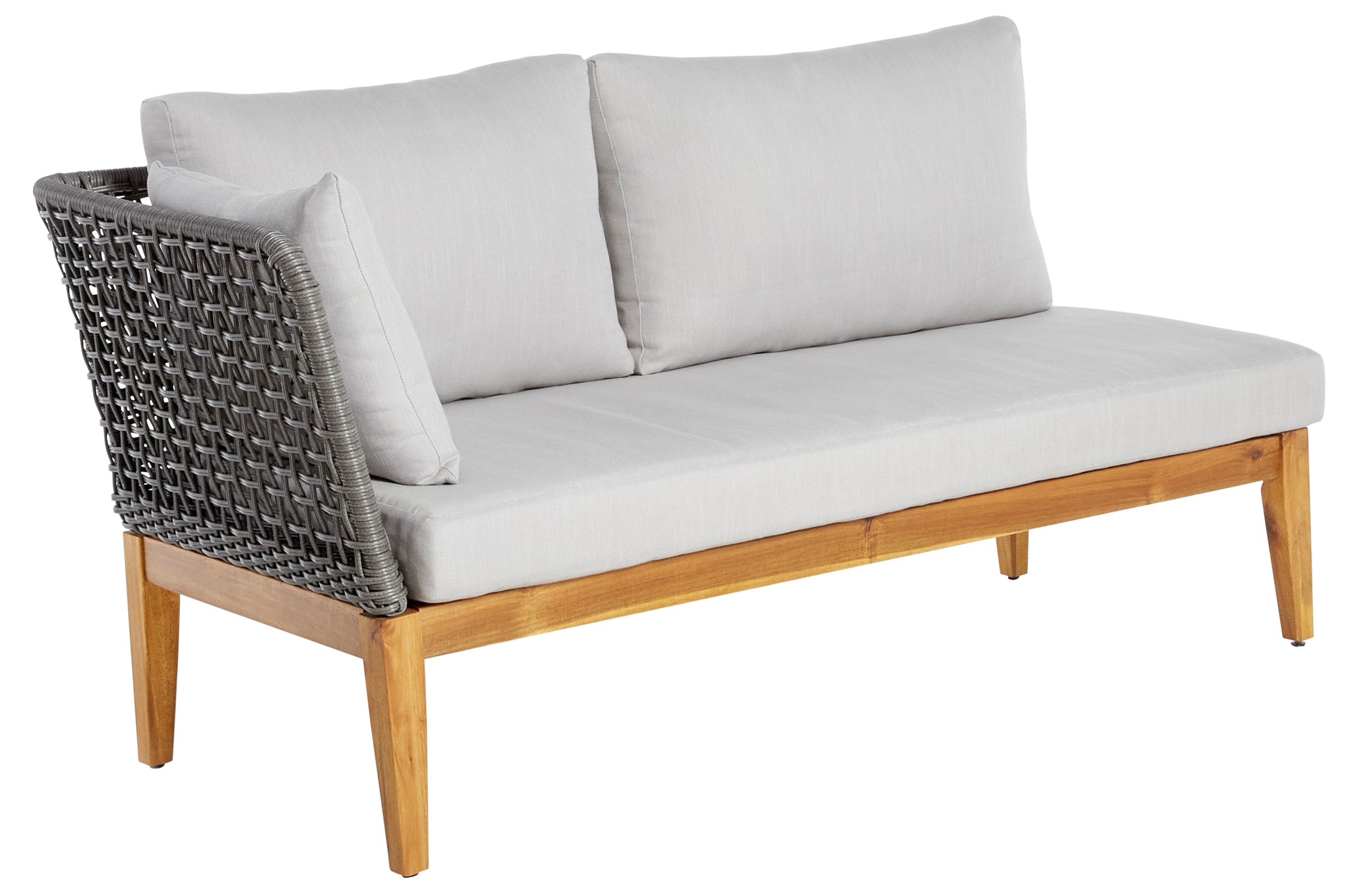 Timbers Gartenlounge-Set »Sunnyvale«, (Set, 3 tlg., 2x Sofa, 1x Tisch/Hocker 70x70x28 cm), inkl. Auflagen, Gestell aus hochwertigem Massivholz