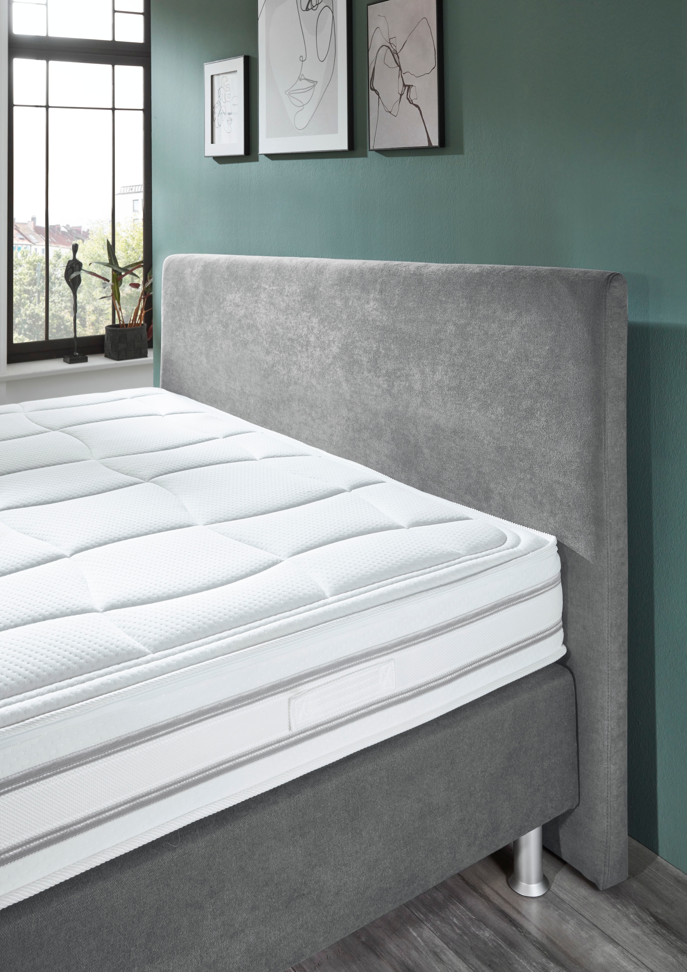 Die PlanBar Boxspringbett »OC-ON23148« inkl. Wendematratzen u. Bonellfederkern Unterbau, 160/180x200cm