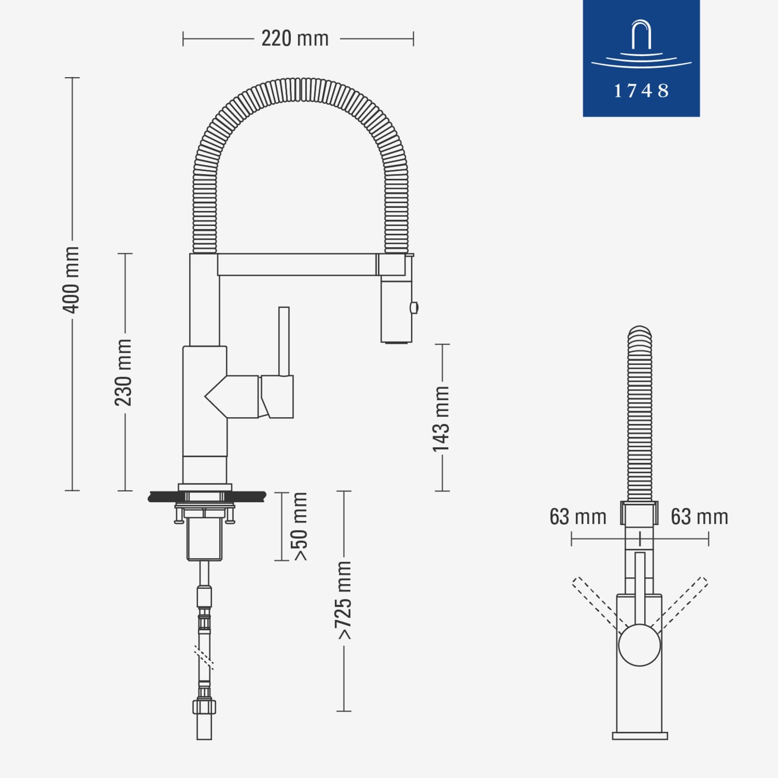 Villeroy & Boch Küchenarmatur »Küchenarmatur Steel Expert Compact 14,3 cm schwarz« 1 Stk. tlg.