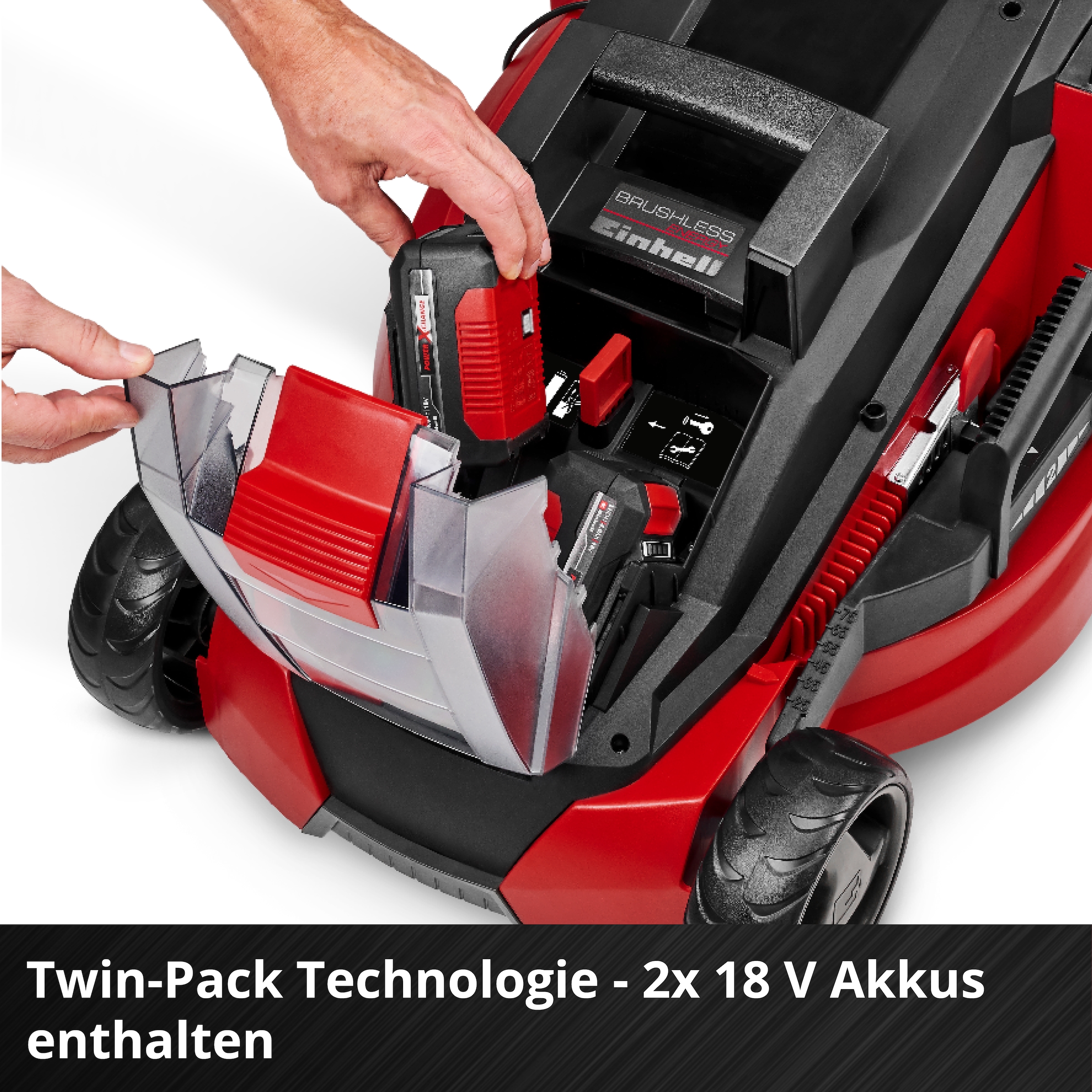 Einhell Akkurasenmäher »GE-CM 43 Li M Kit (2x4,0Ah)« mit Mulchkeil, 2 Akkus 18V/4Ah und 2 Ladegeräten
