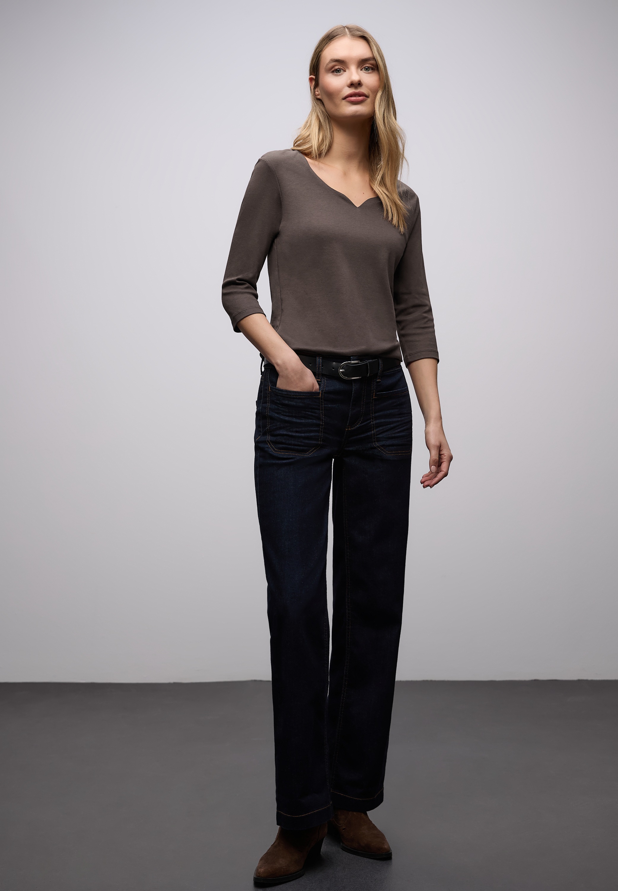 STREET ONE 3/4-Arm-Shirt »Style ADA« mit Herzausschnitt