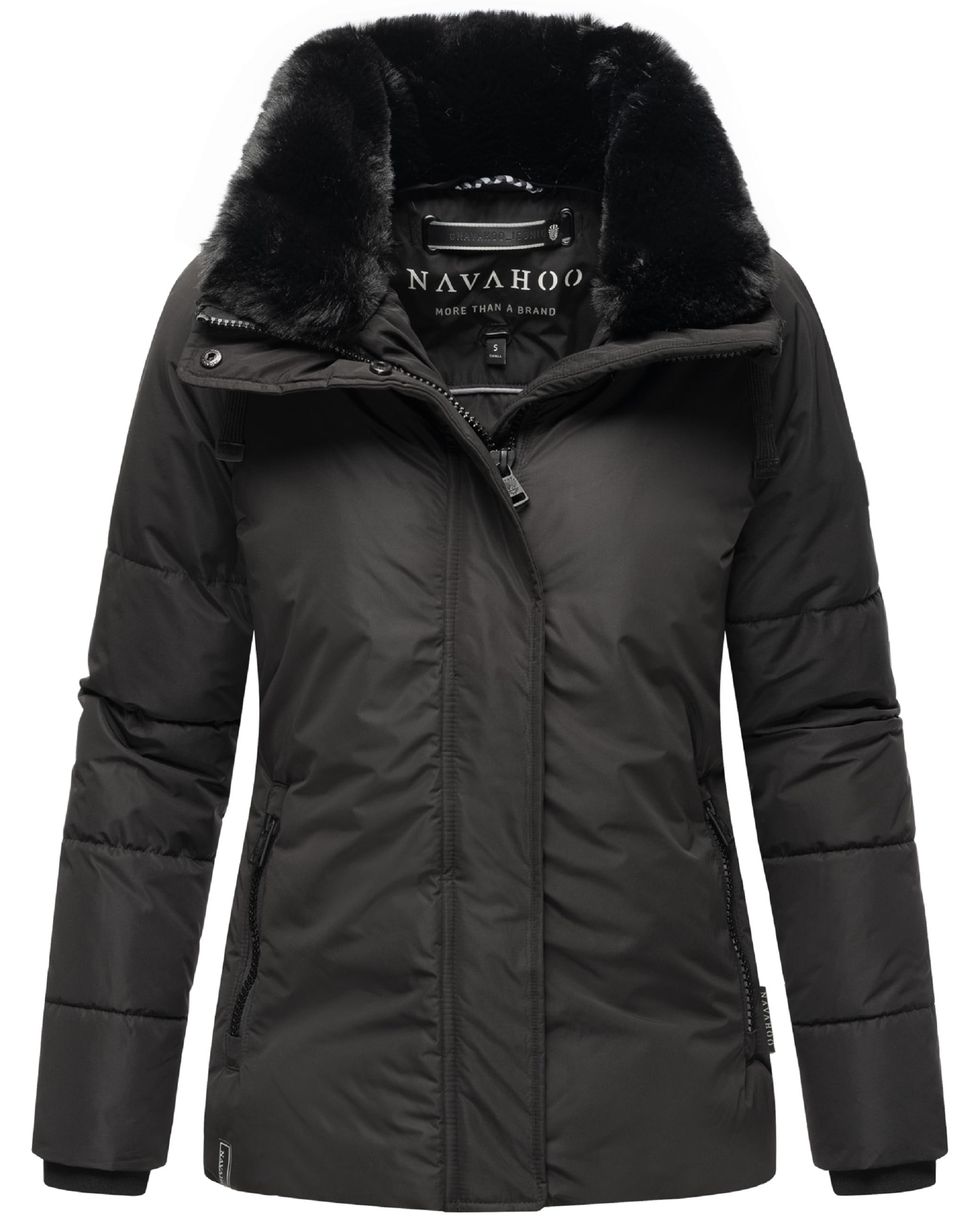 Navahoo Winterjacke »Winterjacke Frostii XIV«, ohne Kapuze, modische Damen Winter Steppjacke mit Kunstfellkragen